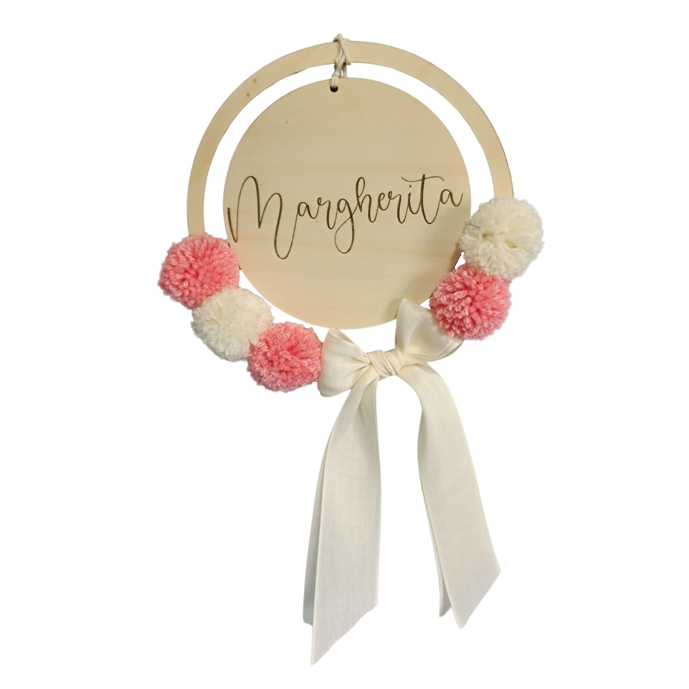 Fiocco nascita personalizzato per nascita bimbo, idea regalo natale per neonato, decorazione speciale cameretta, ghirlanda fuoriporta, annuncio baby shower bimba