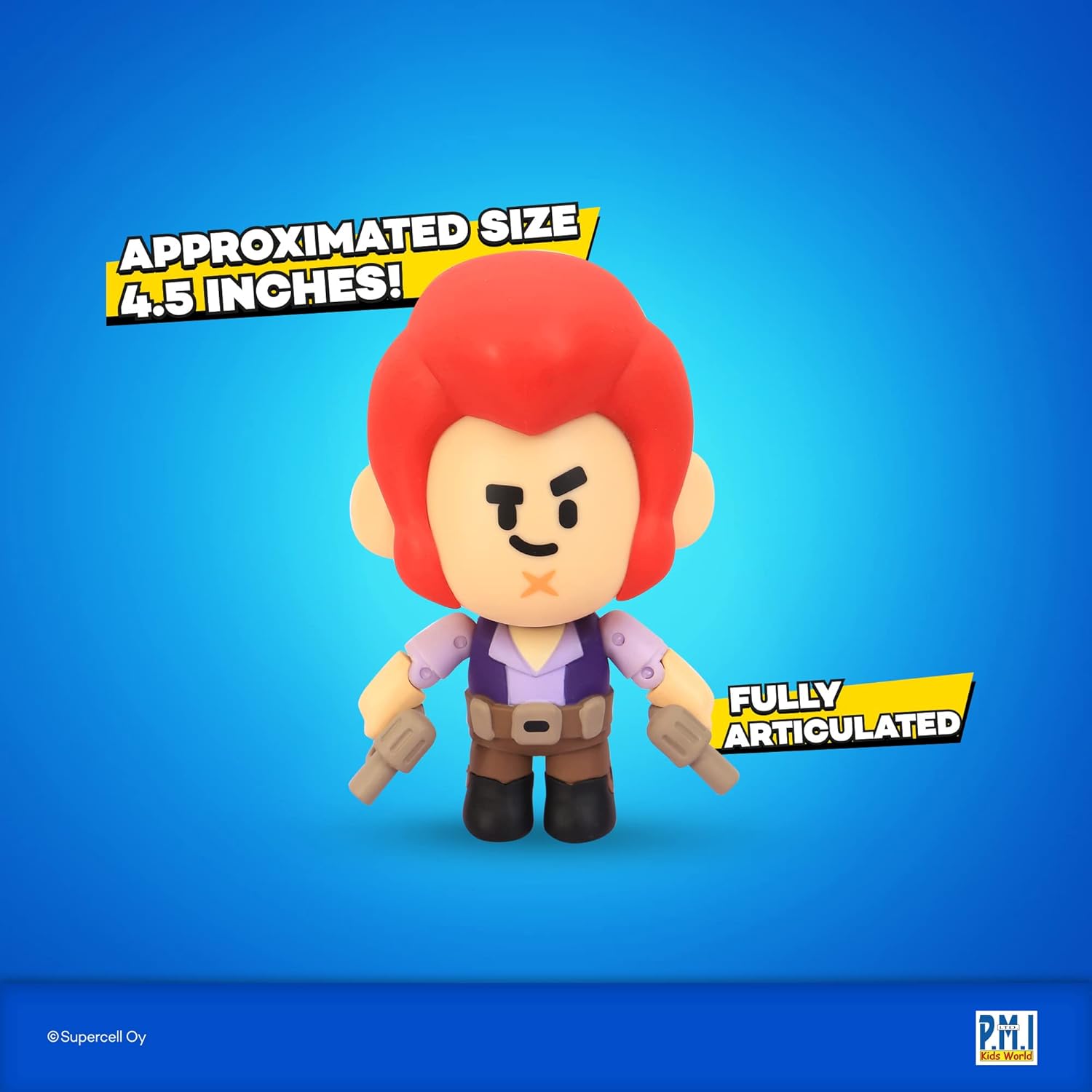 P.M.I. Brawl Stars Action Figures | 2-Pack Articulated Toys with Movable Arms & Legs | Includes Leon & Spike or Bo & Crow (Random) | 4.5" Official Licensed Collectibles for Gamers & Fans
