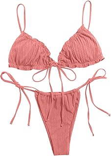 2025 Bikini Mujer Conjunto Traje de Baño Traje de Baño Verano Verano Sexy Bikini de Dos Piezas Skinny Cubierto de Agua Caliente Traje de Baño con Pechos Pequeños Tops Hombres Verano Sexy