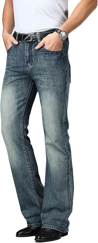Relaxed Fit Bootcut Jeans Straight Comfort Tapered Denim Pants Pantalón largo de talle alto para hombre