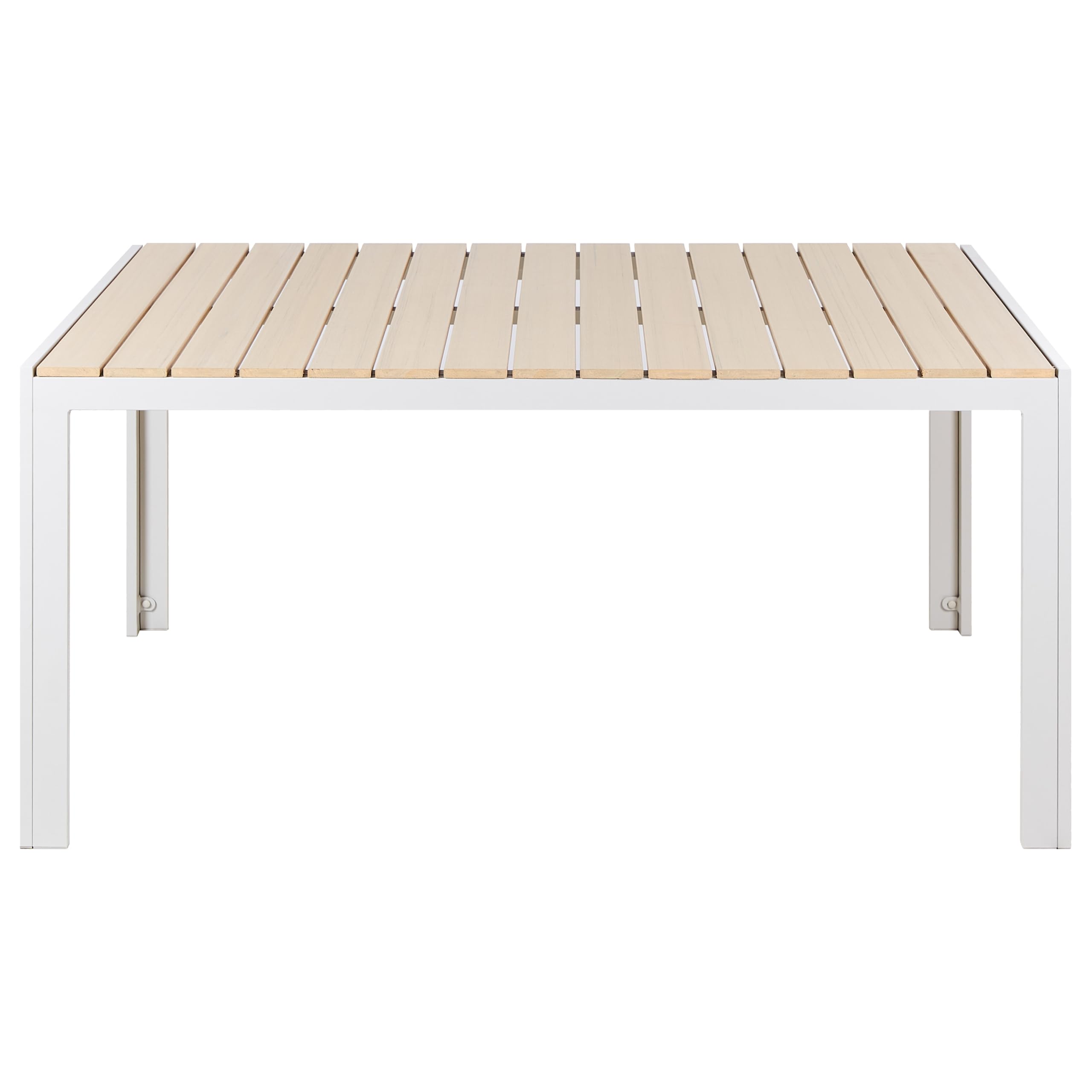 Tavolo da Giardino in Alluminio Beige e Bianco a 6 Posti Stile Moderno