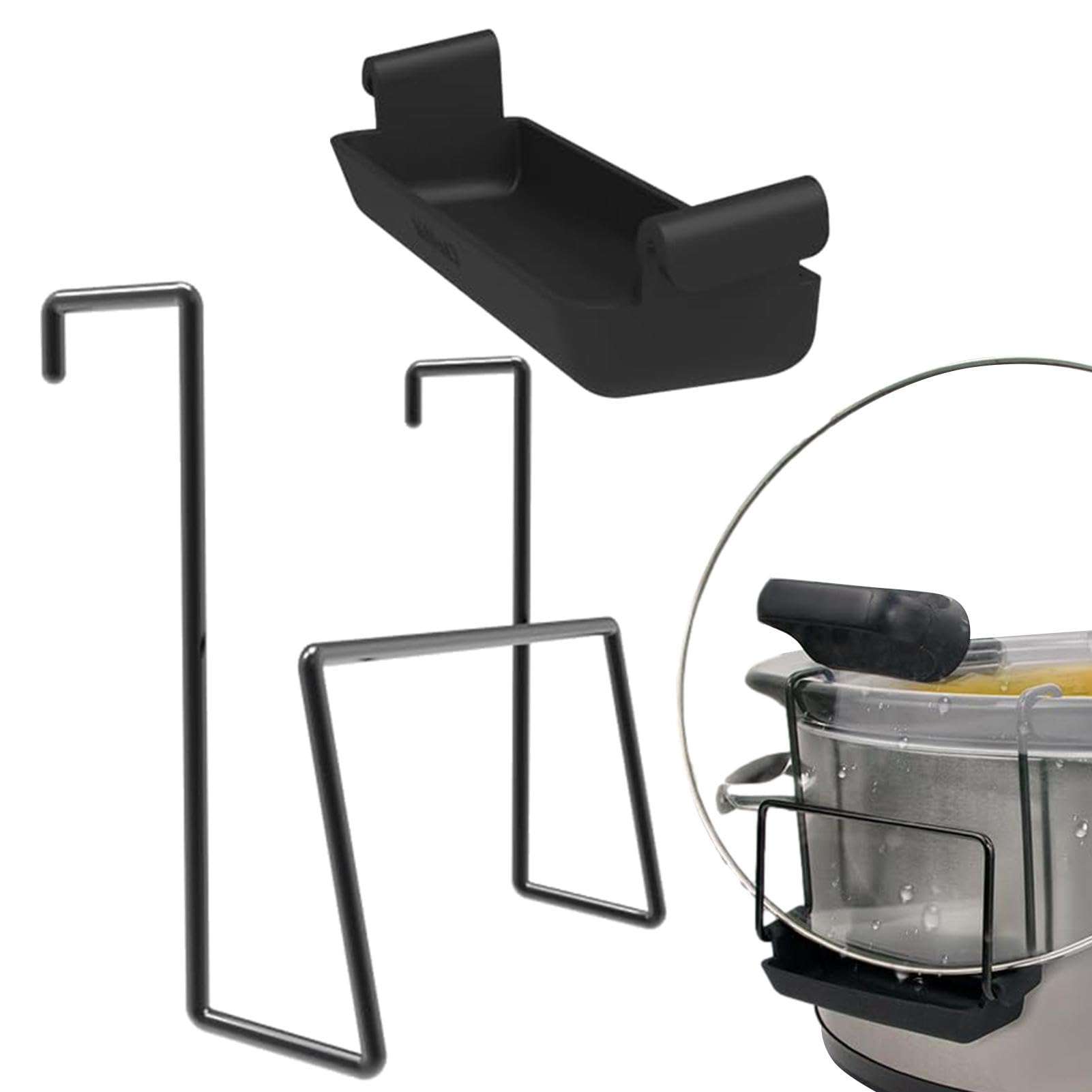 Fulenyi 1 X Main Frame + 1 X Silicone Sink Pot Lid Organiser, Pot Lid - Slow Cooker Pot Lid Storage - Kitchen Organiser For Pots And Slow Cookers - Unique Lid Holder - Keeps Your Countertop And Clean