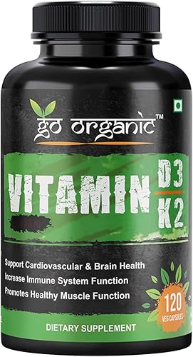 120 Capsules Vitamin D3 + K2 Capsules, Vitamin K2-7 to Support Bone & Heart Health in Men & Women