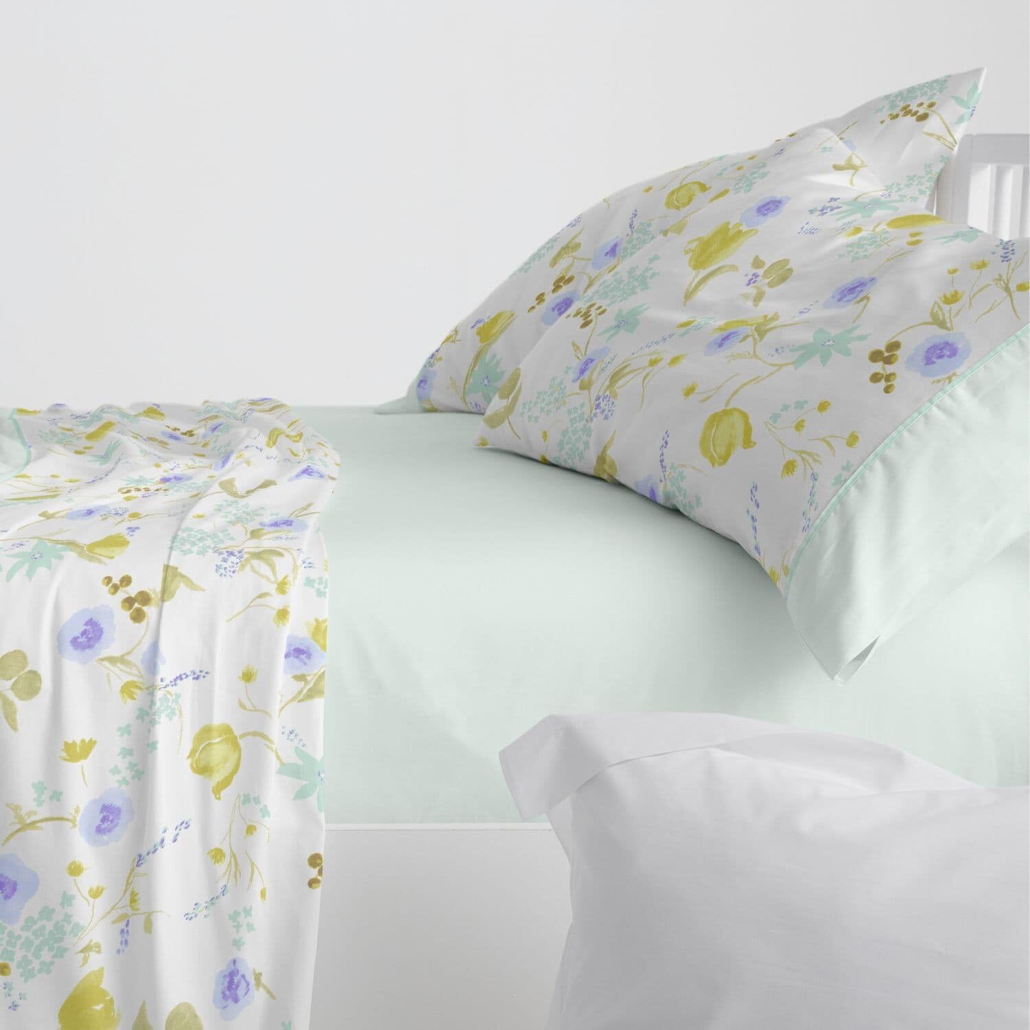 Parure de lit Burrito Blanco vert d'eau pour lit 90 cm avec housse de couette