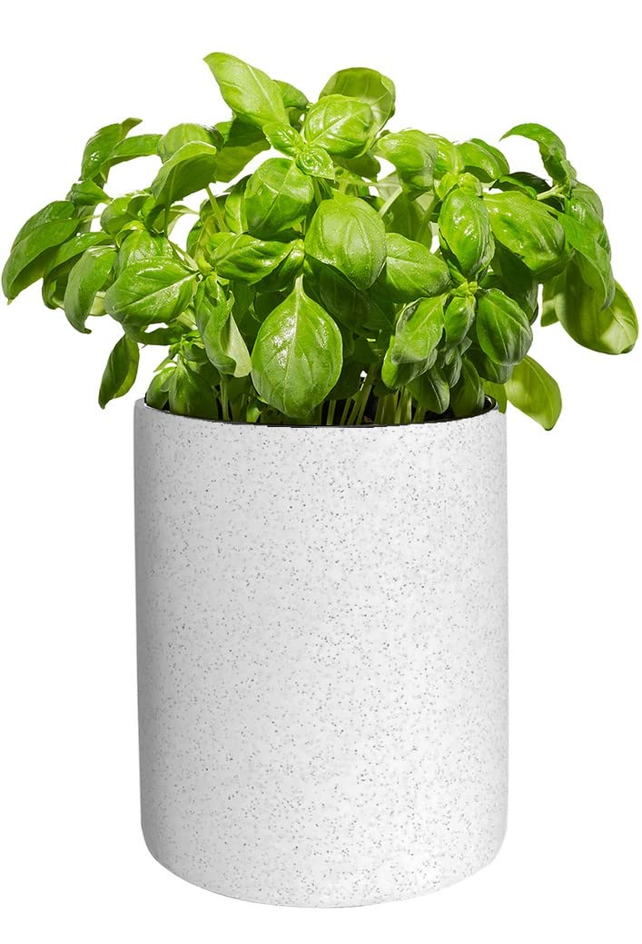 Set di 2 portautensili in ceramica indurita, bianco con punteruoli neri, 14 cm + 11 cm, porta utensili da cucina e uso bagno