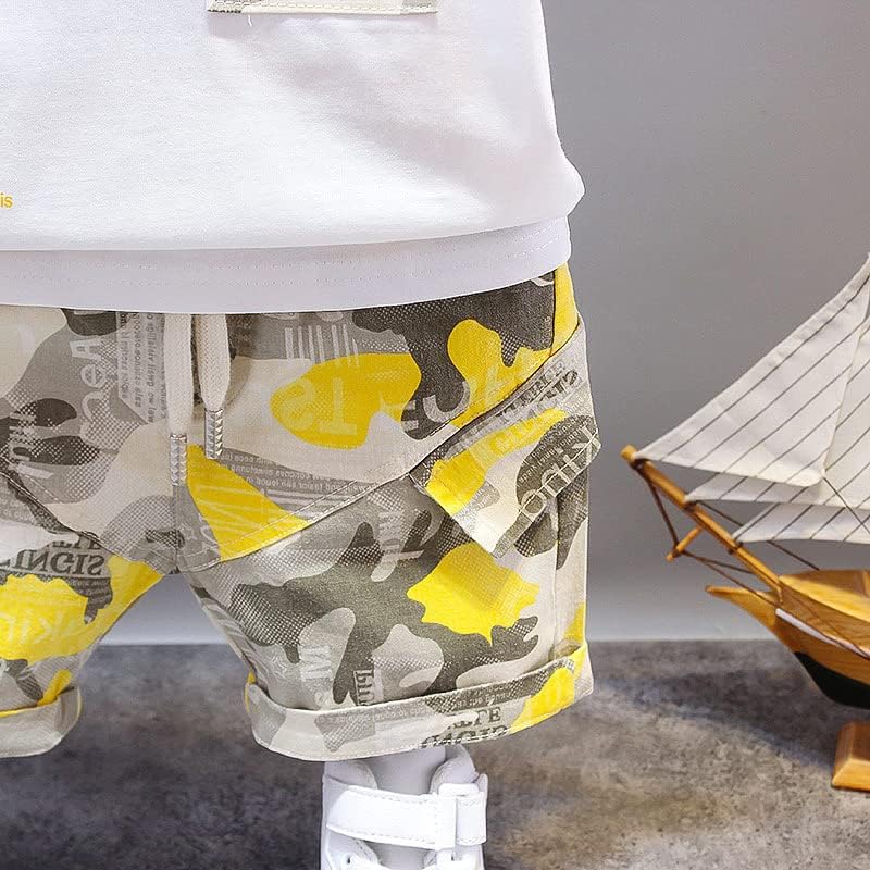 Image of Bold N Elegant Unisex Kid Cotton Solid Playful Happy Face Print Half Sleeve T-Shirt & Denim Shorts Summer Clothing Set