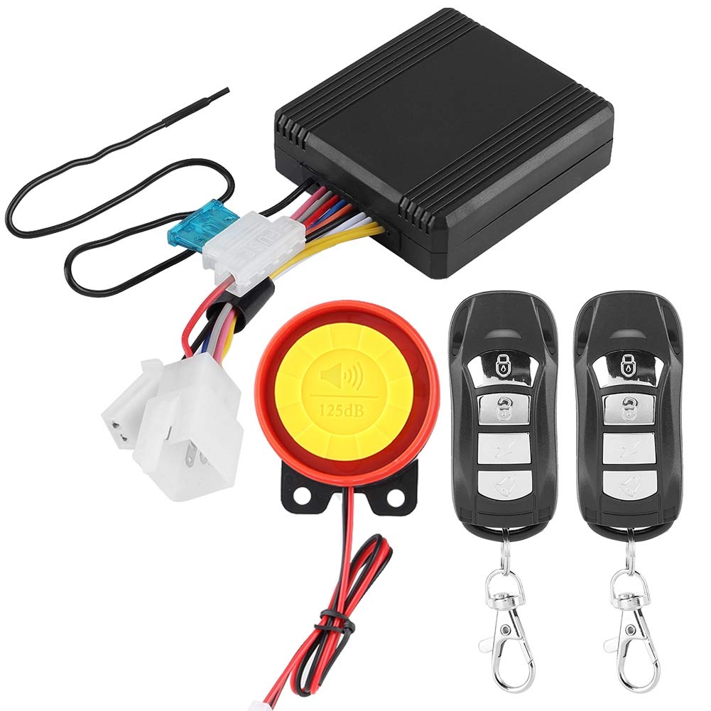 Alarma de motocicleta - Sistema de alarma de seguridad antirrobo inalámbrico universal para motocicleta de 12 V con 2 controles remotos