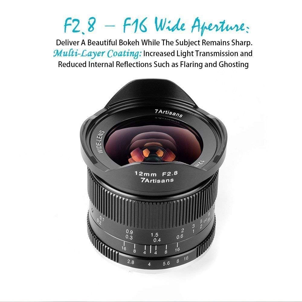 7artisans 12mm f/2.8 超広角プライムレンズ マニュアルフォーカス 大口径 Olympus EPM2/E-PL7/ E-PL8/E-P5/E-P6 Panasonic G5/G6/G7/G85/GF8/GF Amazon.co.jp: 7artisans 12mm f/2.8 超広角プライムレンズ マニュアル