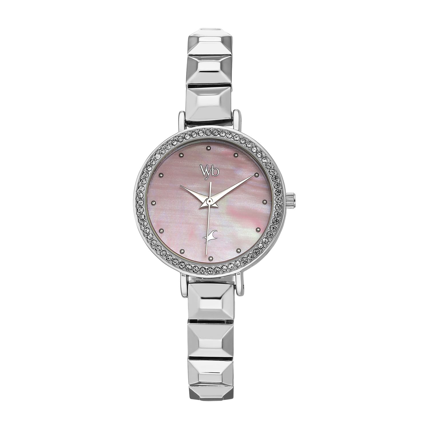 Fastrack Vyb Enigma Pink Blush Dial Watch Silver - Image 1