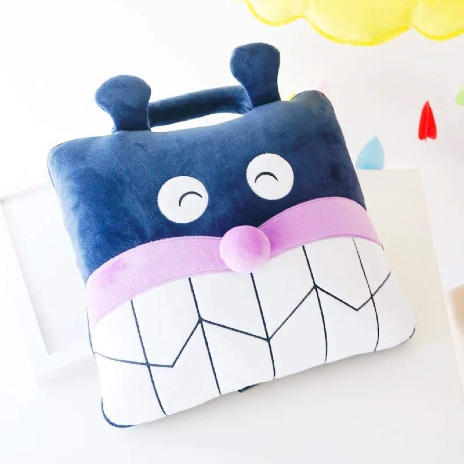 BABESA Portable Blanket Pillow 2 in 1,Travel Kids Airplane Blanket,1PCS Kumamon Anpanman Anime Blanket Plush Velvet Warm Decoration Soft Bed Home Pillow Throw Sofa Blankets Unisex Gifts