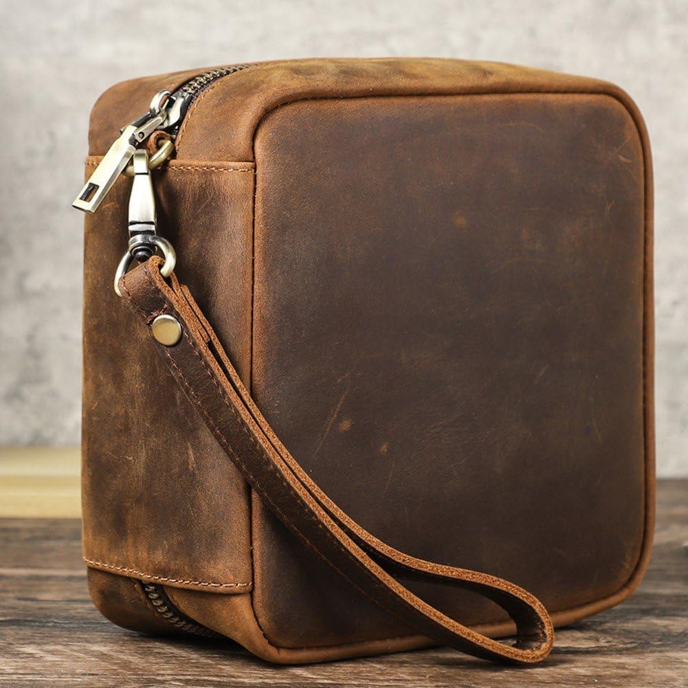 Custodia Porta Dvd in Pelle con Chiusura a Cerniera, Impermeabile E Antipolvere, Organizer Rigido per