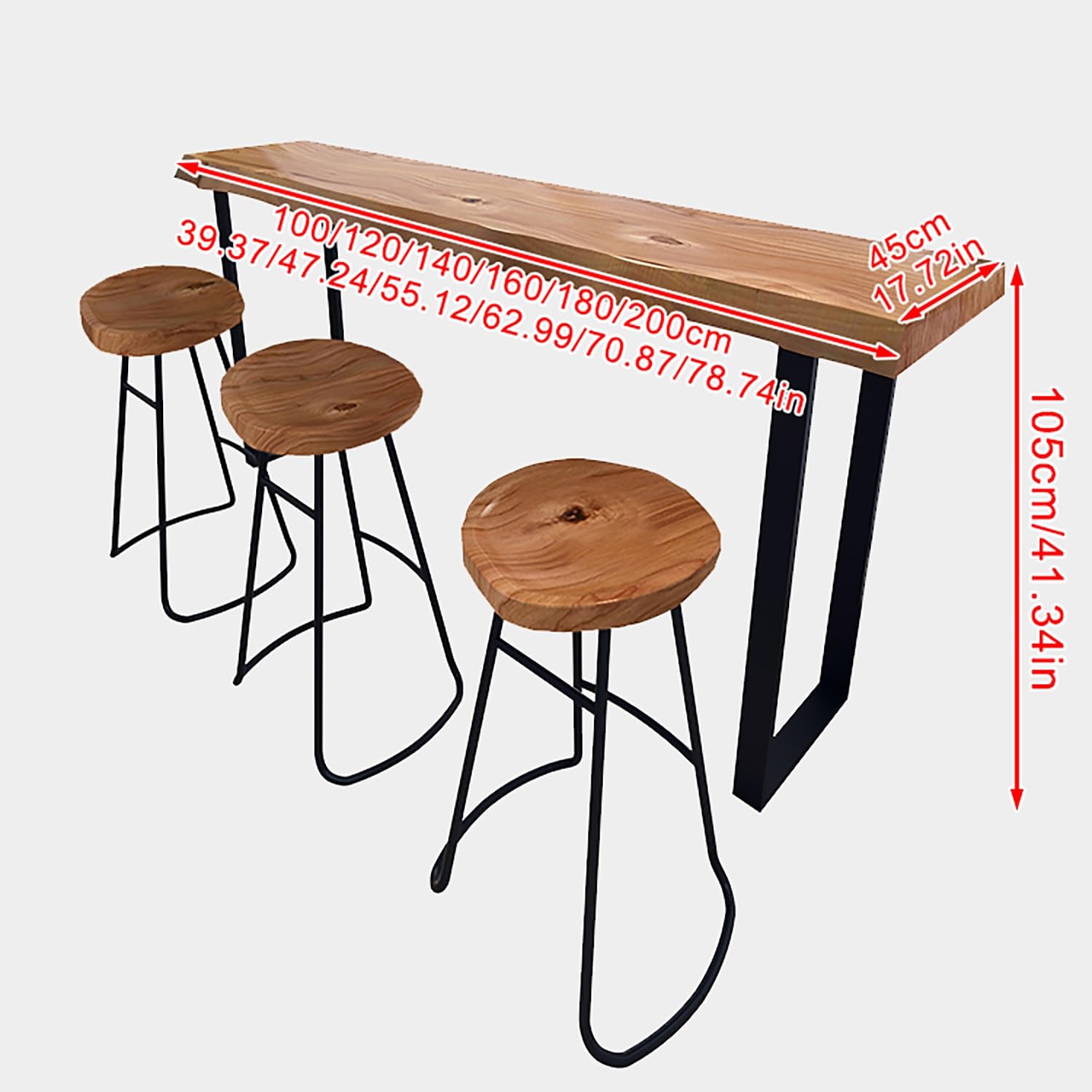 Tavolino stretto moderno in legno da bar rettangolare con poggiapiedi per spazi ristretti soggiorno cucina