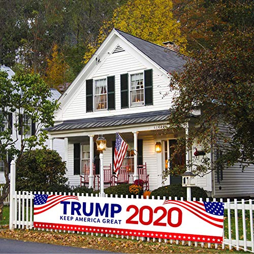 KMUYSL Trump 2020 Flag - Keep America Great Yard Sign, Extra Large 98\" x 20\" Donald Trump Flag - President 2020 Banner for US Election Patriotic Outdoor Decoration (Upgraded)