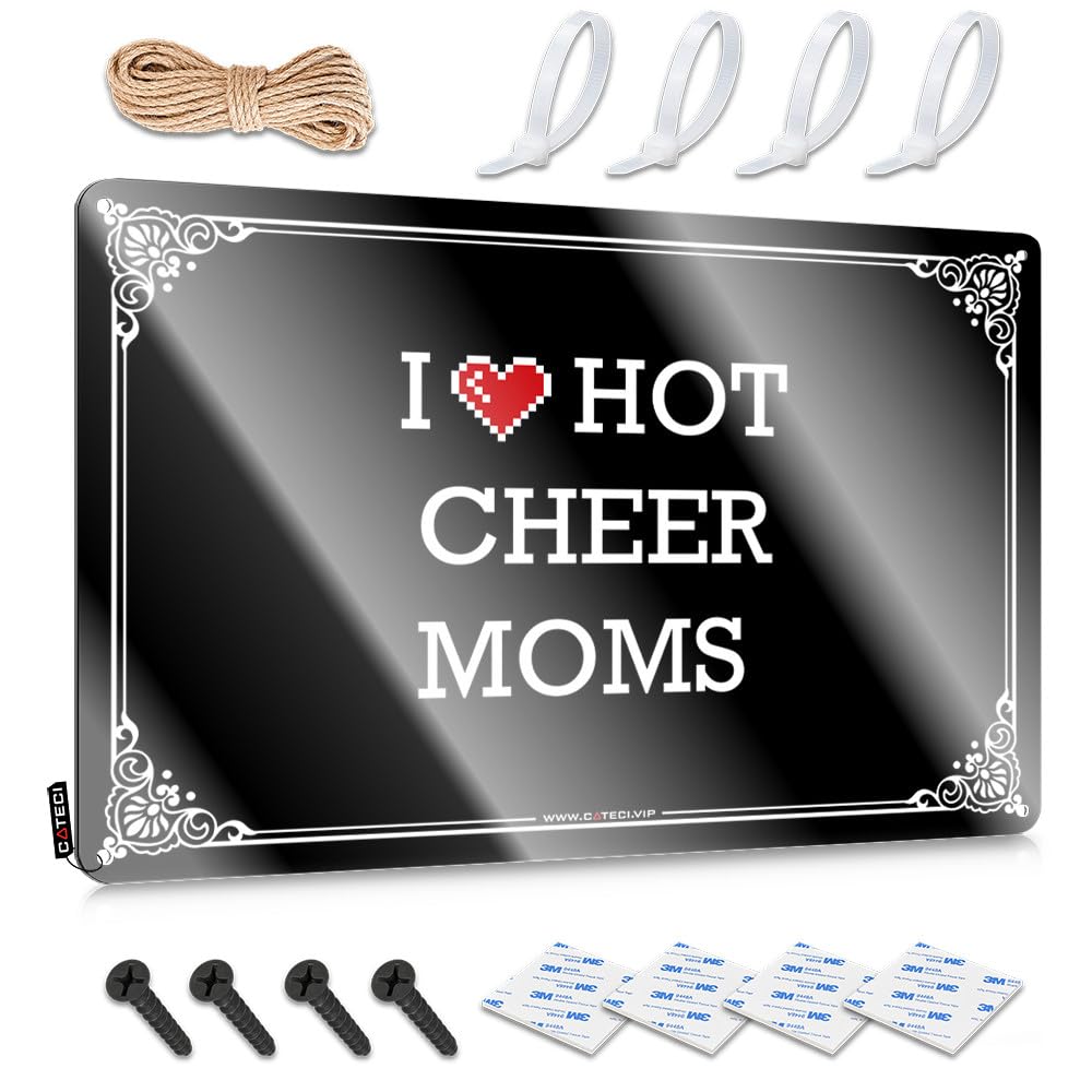 Fzfn Men's Colour Tin Wall Decor Stuff For Bedroom Wall Decor | I Love Hot Cheer Moms Decorative For Premises Home(30X40cm)