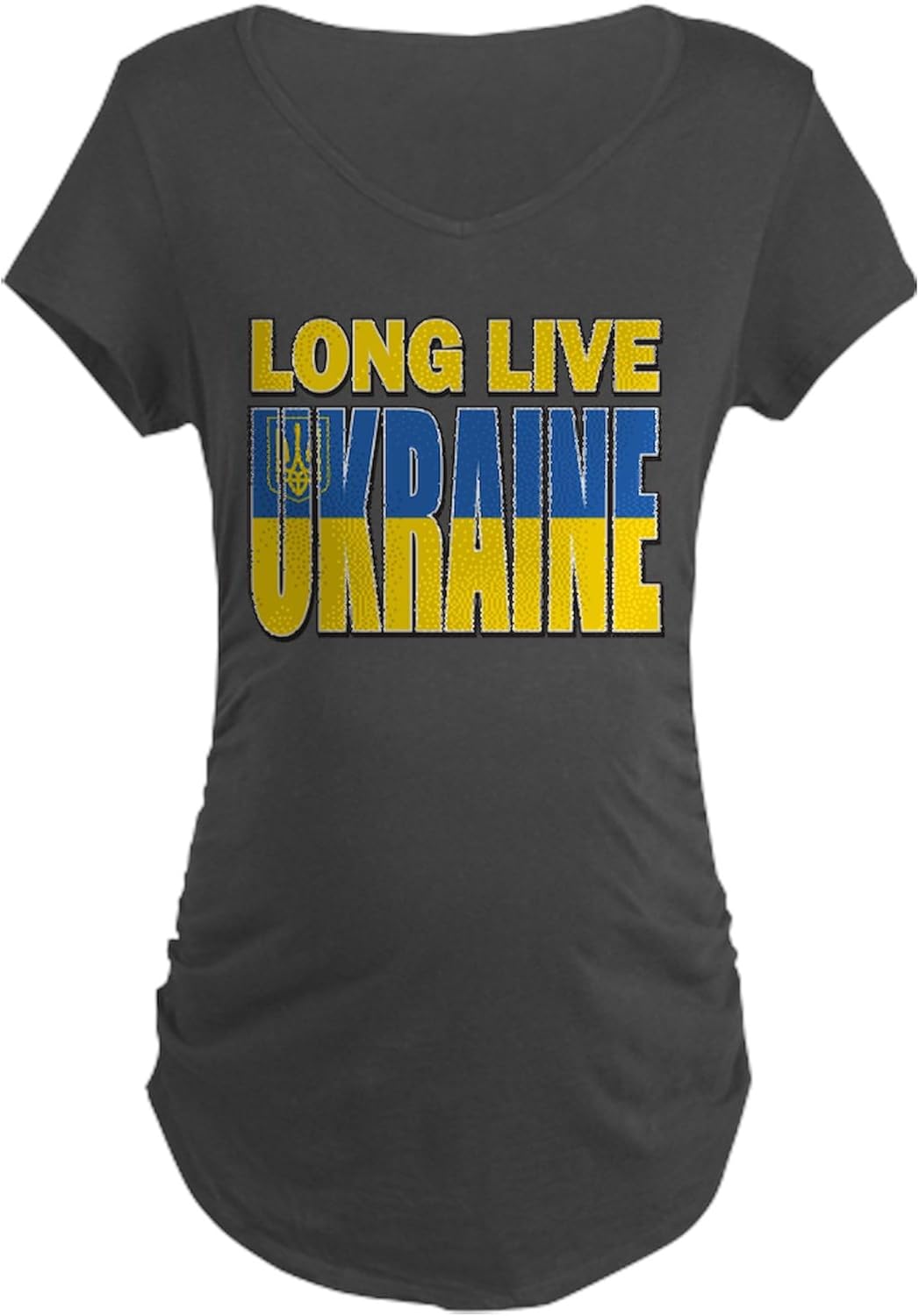 CafePress Long Live Ukraine Women's Maternity T Shirt Women's Maternity Ruched Side T-Shirt