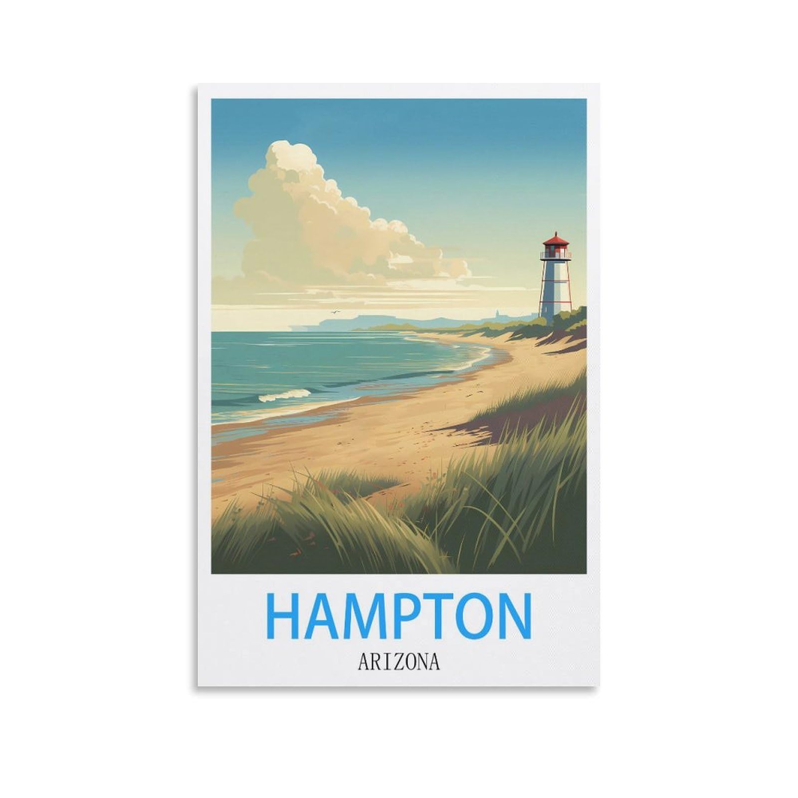 Vintage Metal Tin Signs,Hampton Arizonas,Vintage Metal Tin Sign Inspirational Retro Art Poster for Home Office, Cafe Bar Wall Decor 15x30cm