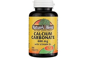 Nature's Blend Calcium Citrate 500mg with Vitamin D3 400 IU, 100 Tablets