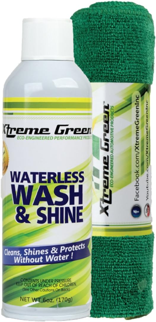 Waterless Wash & Shine - Waterless Car Wash Kit - Wash, Shine, and Protect With No Water Needed! Microfiber Towel 2-Pack Included (6 Oz 170g)