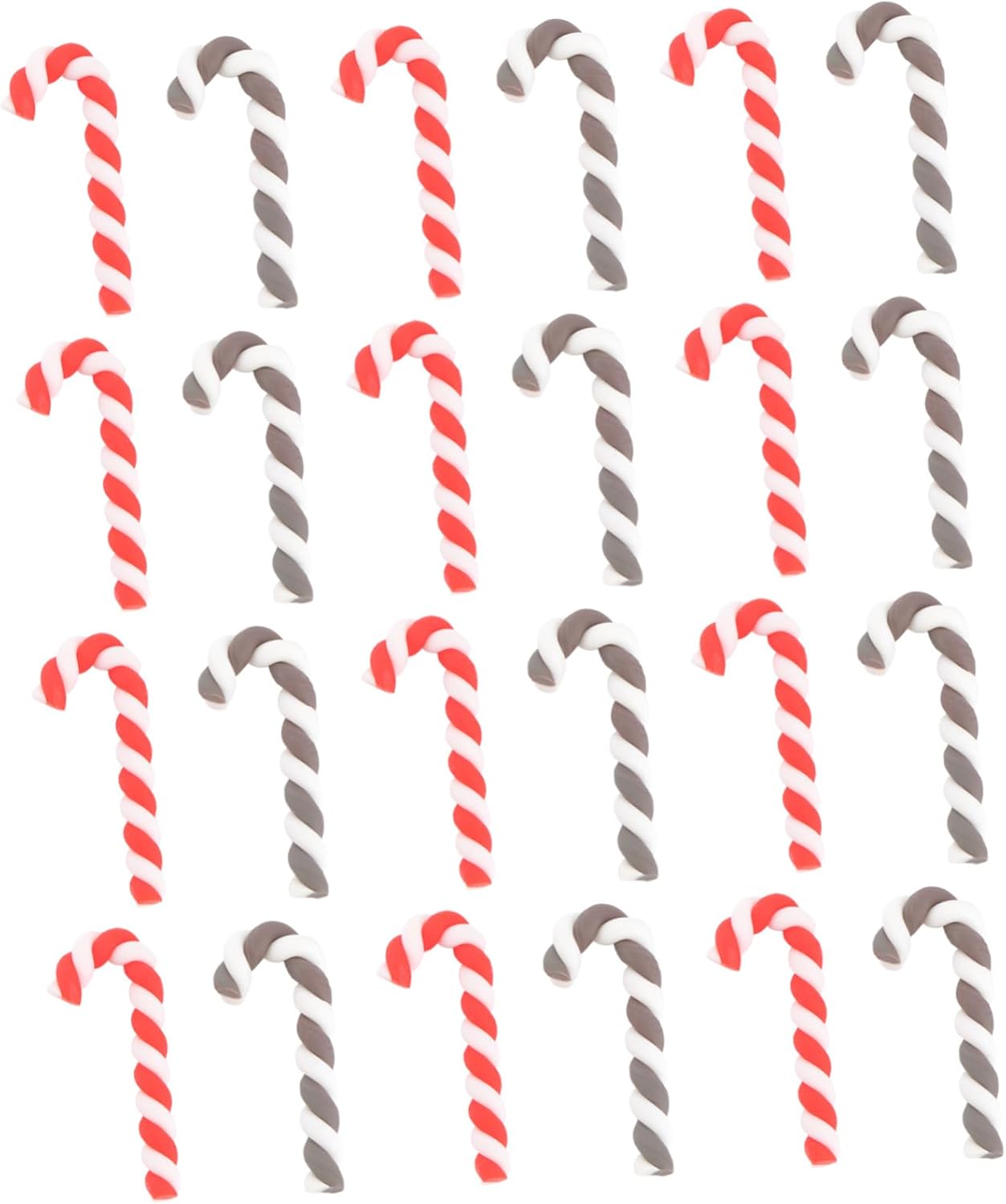20pcs Polymer Clay Mini Cane Shaped Christmas Phone Ornament