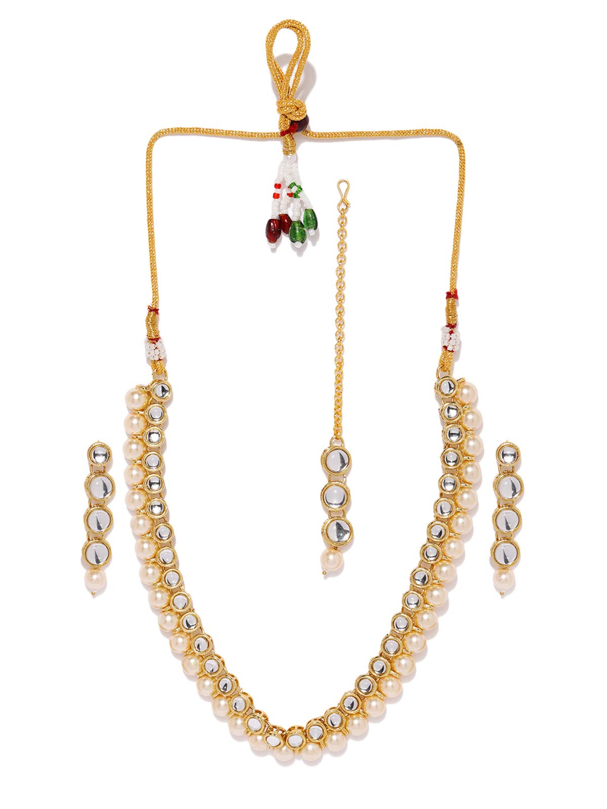 ZAVERI PEARLS Gold Tone Traditional Kundan & Pearls Necklace Set For Women-ZPFK8681 (B07Q31CGFG) Amazon Price History, Amazon Price Tracker