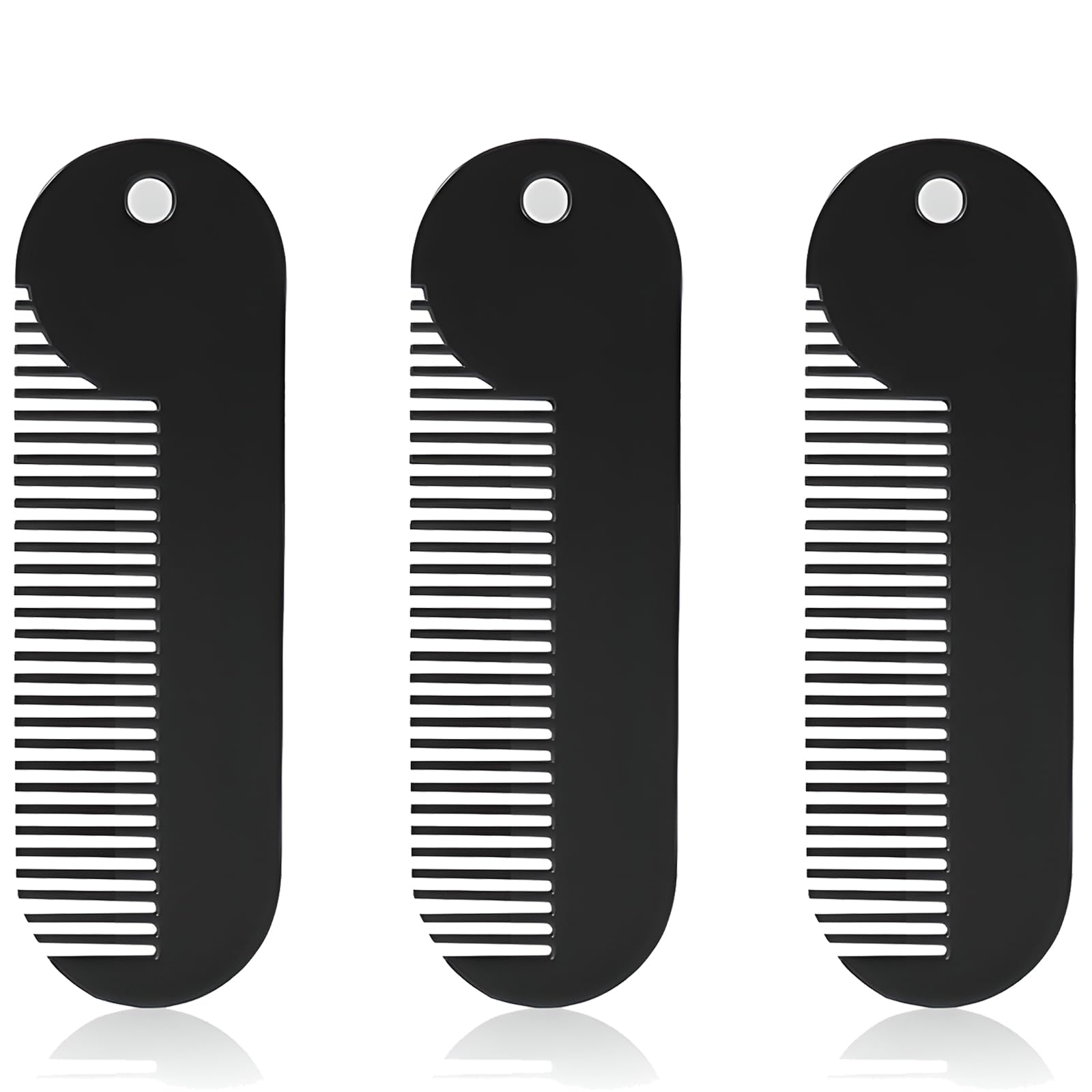 Jaasuee Metal Fine Tooth Portable Mini Pocket Beard Comb, Ideal for Thinner Hair and Beard, Black