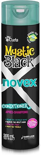 NOVEX Acondicionador negro místico (10 onzas), para control del encrespamiento y protección de puntas abiertas