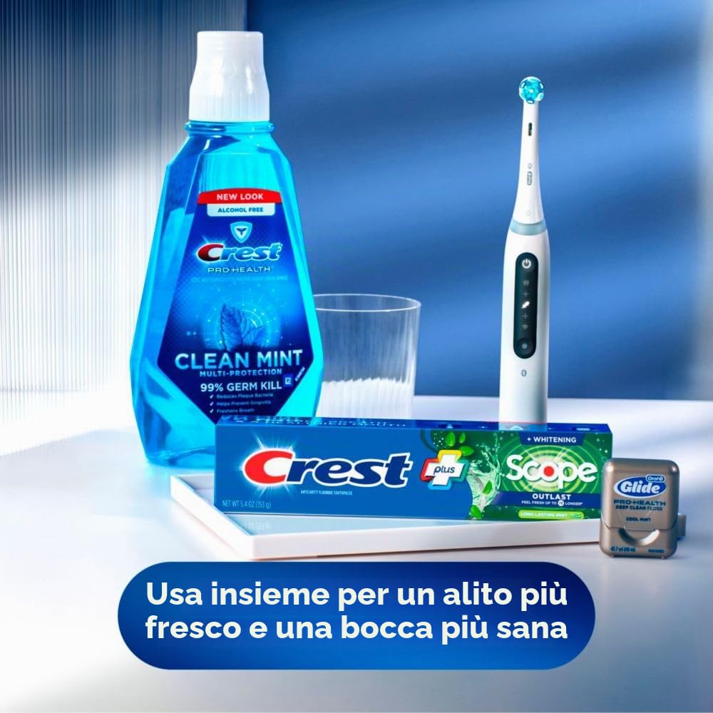 Crest Plus Scope Outlast Dentifricio sbiancante completo, menta, 14 ml, 3 conteggi
