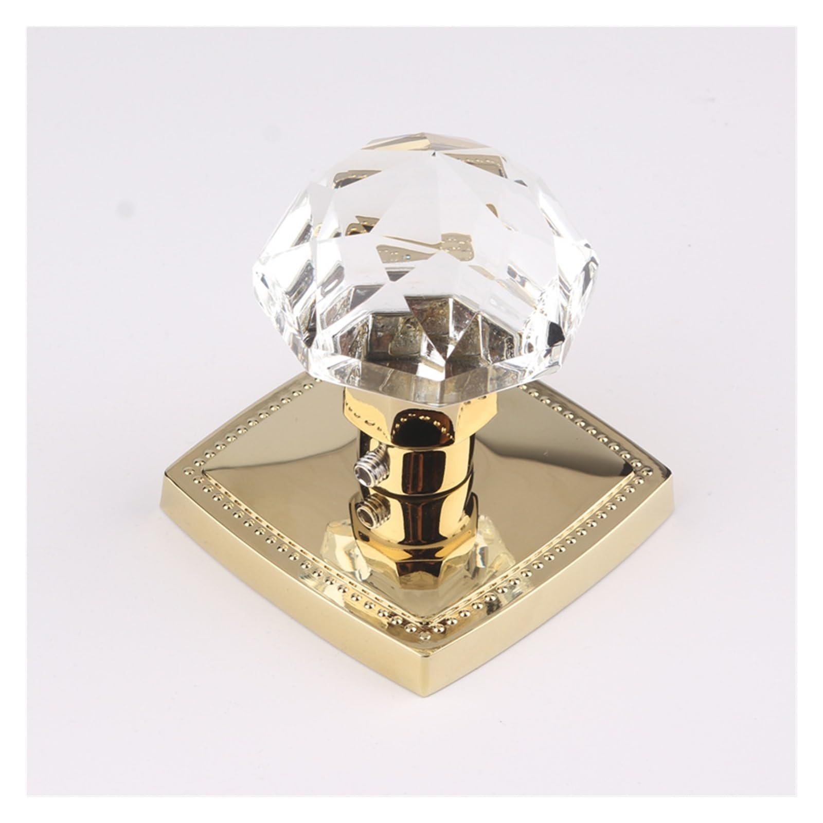 Serrure de porte invisible en cristal de luxe poignée dorée élégante pour intérieur