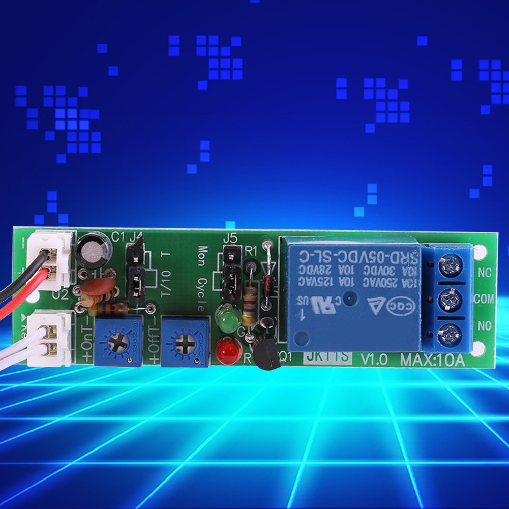 Modulo Ritardo Temporizzatore Ciclo Modulo Relè Accensione/Spegnimento Regolabile Dc 5v 12v 24v (DC12V,0-120min)