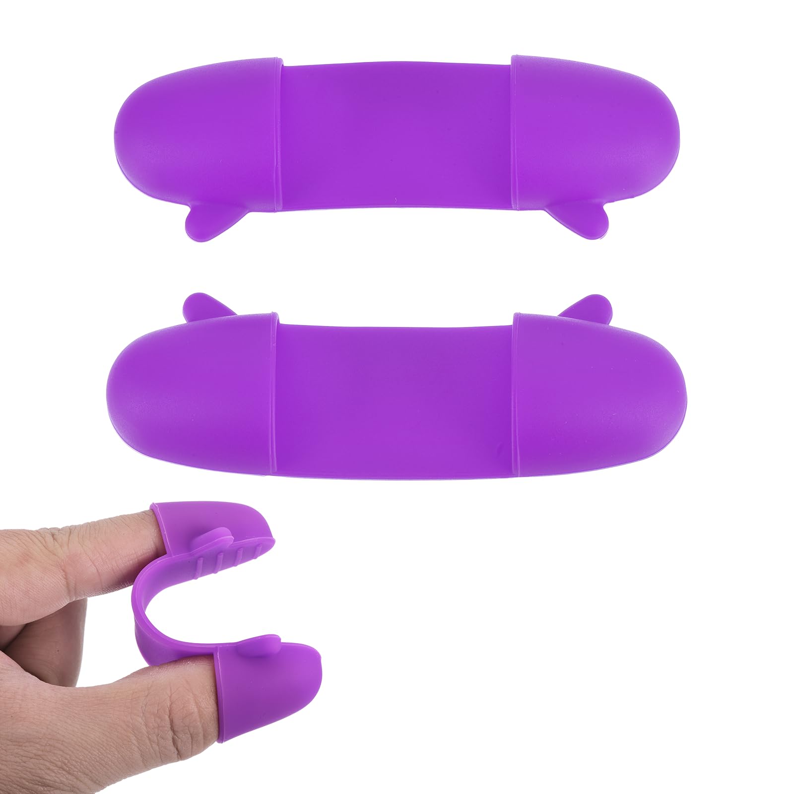 uxcell Mini Oven Mitts Gloves, 3.5x1x0.6 Inch Small Cute Silicone Mitts Gloves Pinch Grips Pot Holders for Kitchen Cooking Baking Grilling, Purple