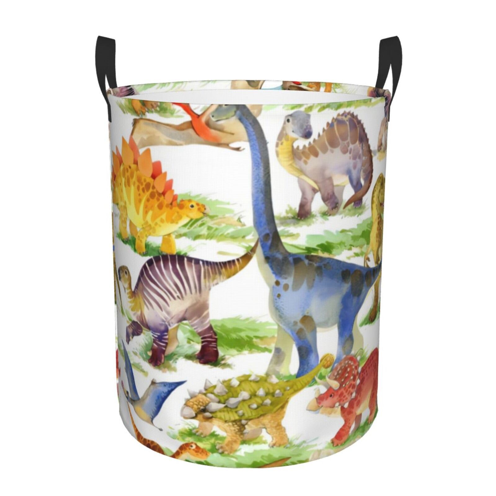 M Circular Hamper Dinosaur Print Storage Basket for Home