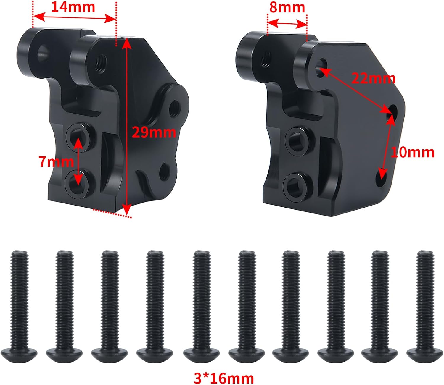 4PCS RC Aluminum Lower Shock Link Mount Shock Suspension Linkages Front Rear Axle Link Shock Mount for Axial Wraith 90048 1/10 RC Crawler Car Upgrade Parts