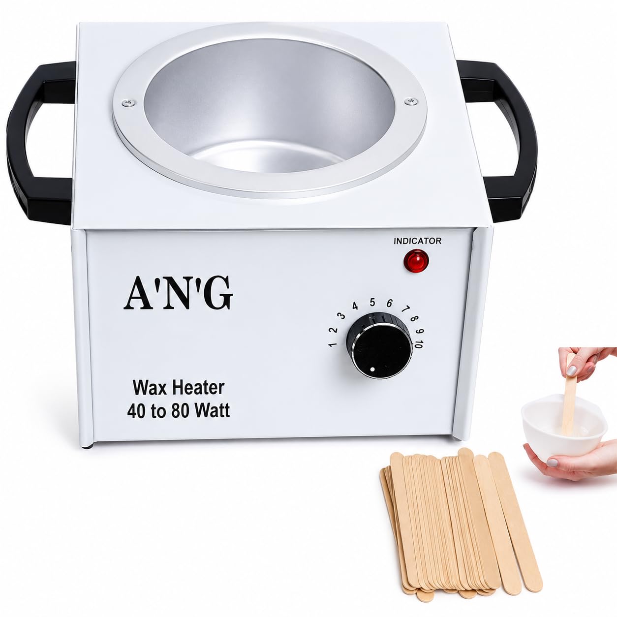 Doberyl A.N.G Single Pot Wax Warmer Professional for Hair Removal, Electric Wax Heater Machine Single Wax Pot Warmer Special (10 Wax Spetulas Free)