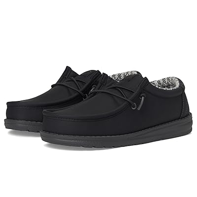 Hey Dude Kids Wally Classic (Little Kid/Big Kid) Boys Shoes Black/Charcoal