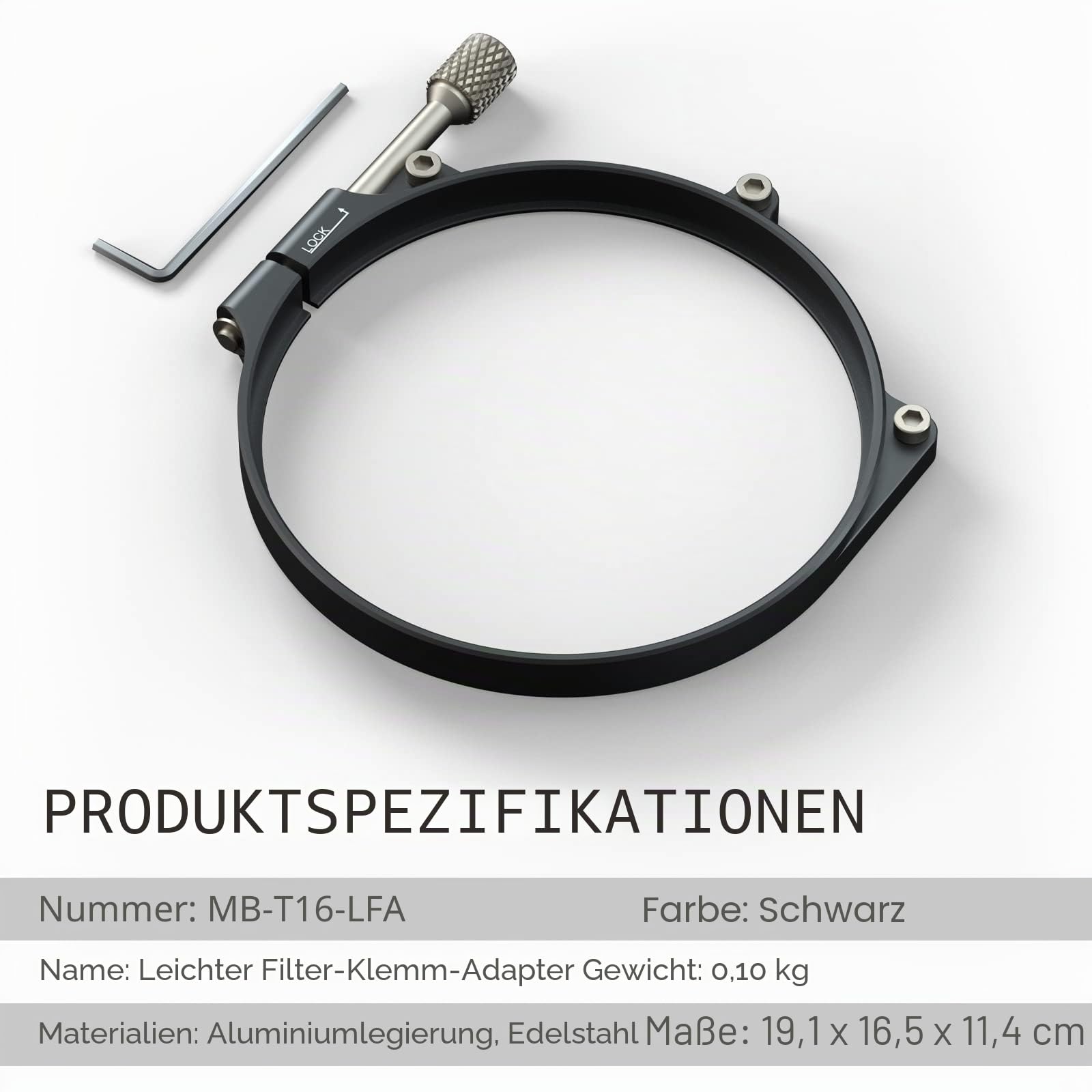 Tilta Leichter Filter Klemmadapter kompatibel mit Tilta Mirage Matte Box Variabel ND Modul MB-T16-LFA