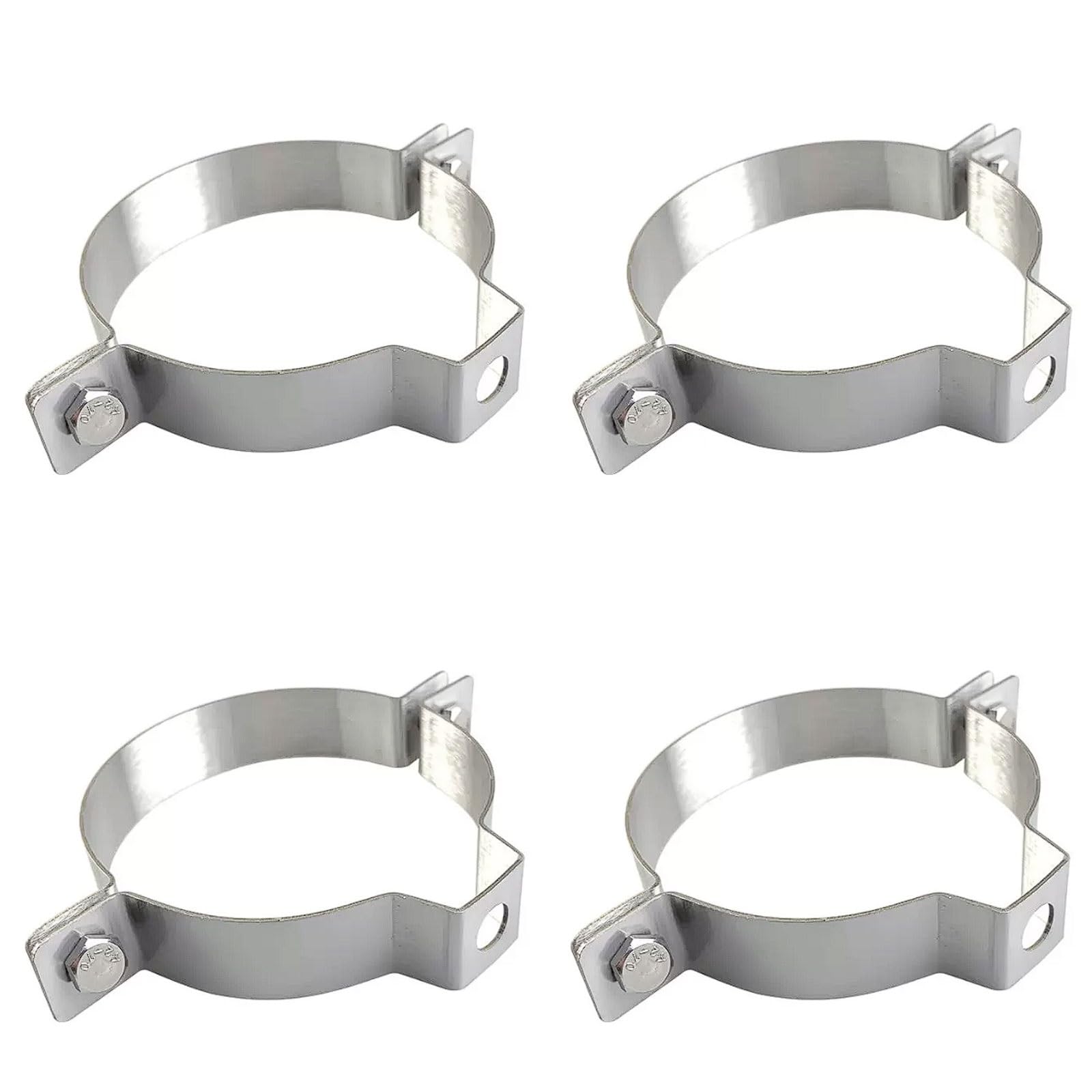 Esmen Uae One Color 304 Stainless Steel European Style Thickened Pipe Clamps, 4 Sets Hose Clamps, Pipe Fixing Clips High Strength For 51-159Mm Pipes Tube Fittings(127 Pipe)