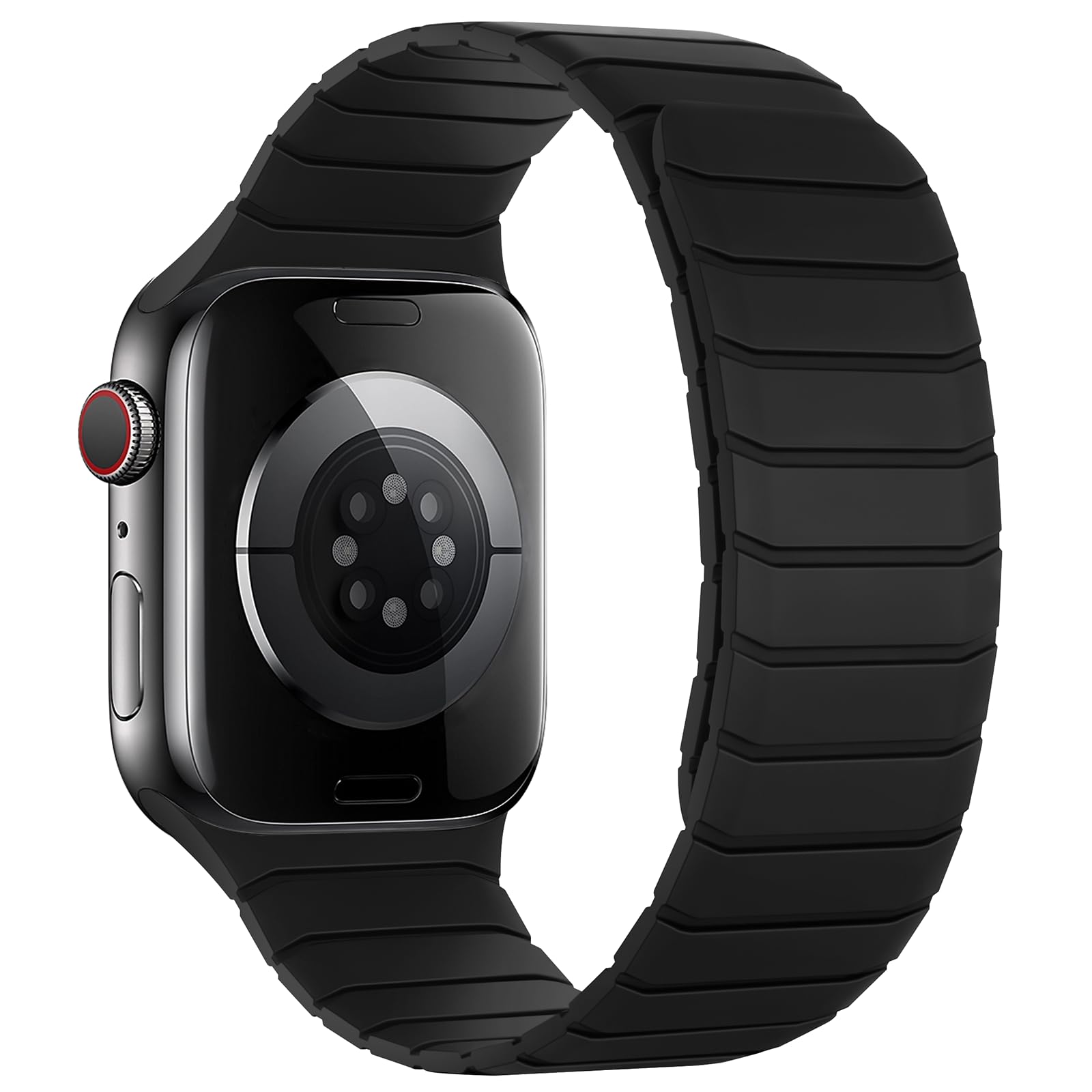 Sixmoat Cinturino Magnetico in Silicone Compatibile con Apple Watch 42mm(Series 10) 41mm 40mm 38mm per Uomo e Donna, Cinturini Sportivo e Leggero per Ultra SE Series 10 9 8 7 6 5 4 3, Nero