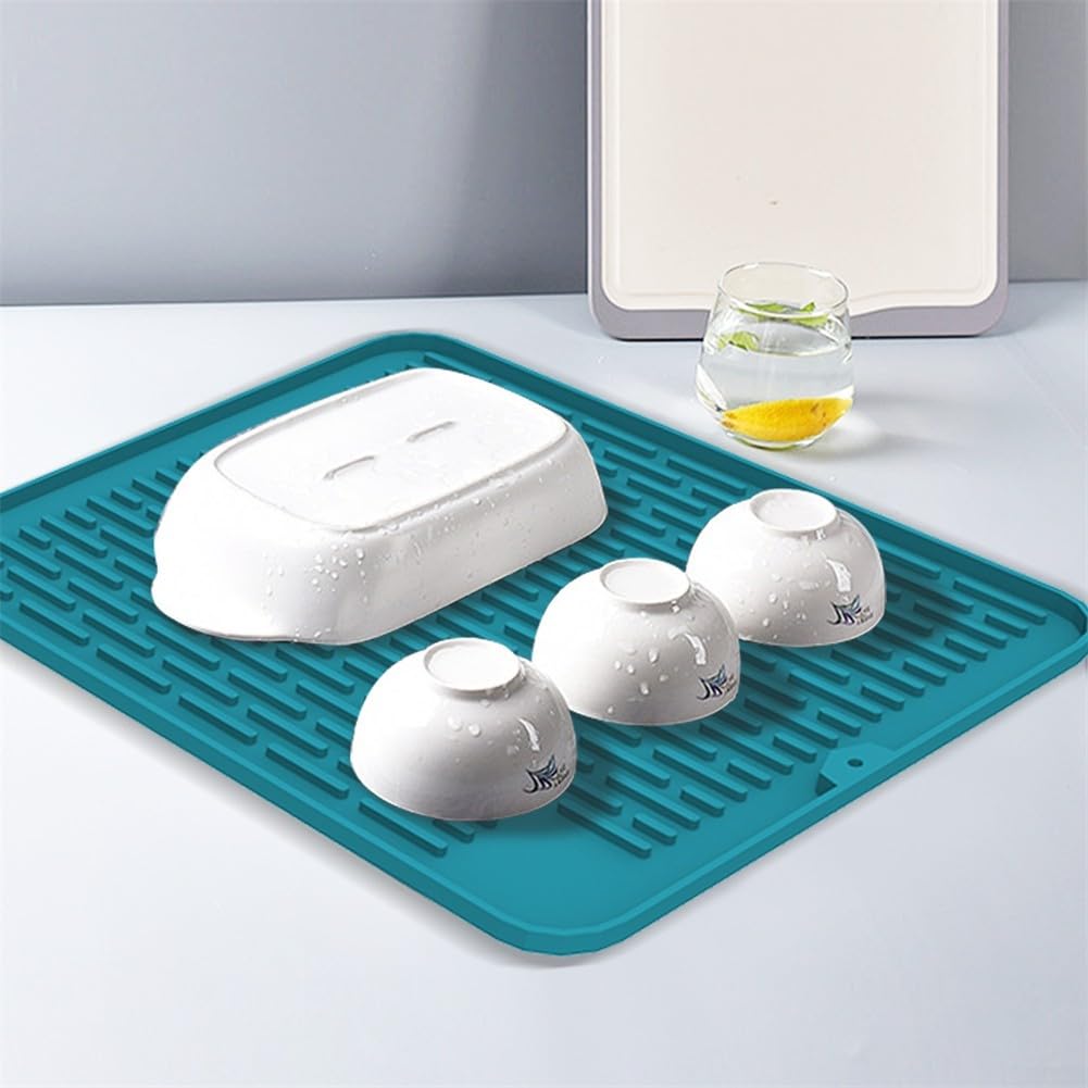 Tapis égouttoir En Silicone Pour Rangement Des Couverts, 40,5x14,5 Cm