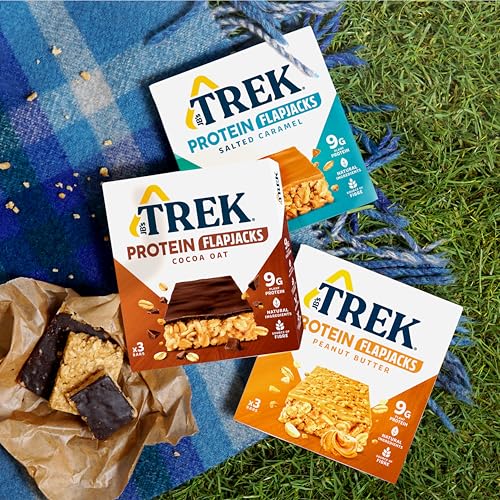 JB's Trek High Protein Flapjack Peanut Butter - Gluten Free - Plant Based - Vegan Snack - 50g x 16 bars - Image 6