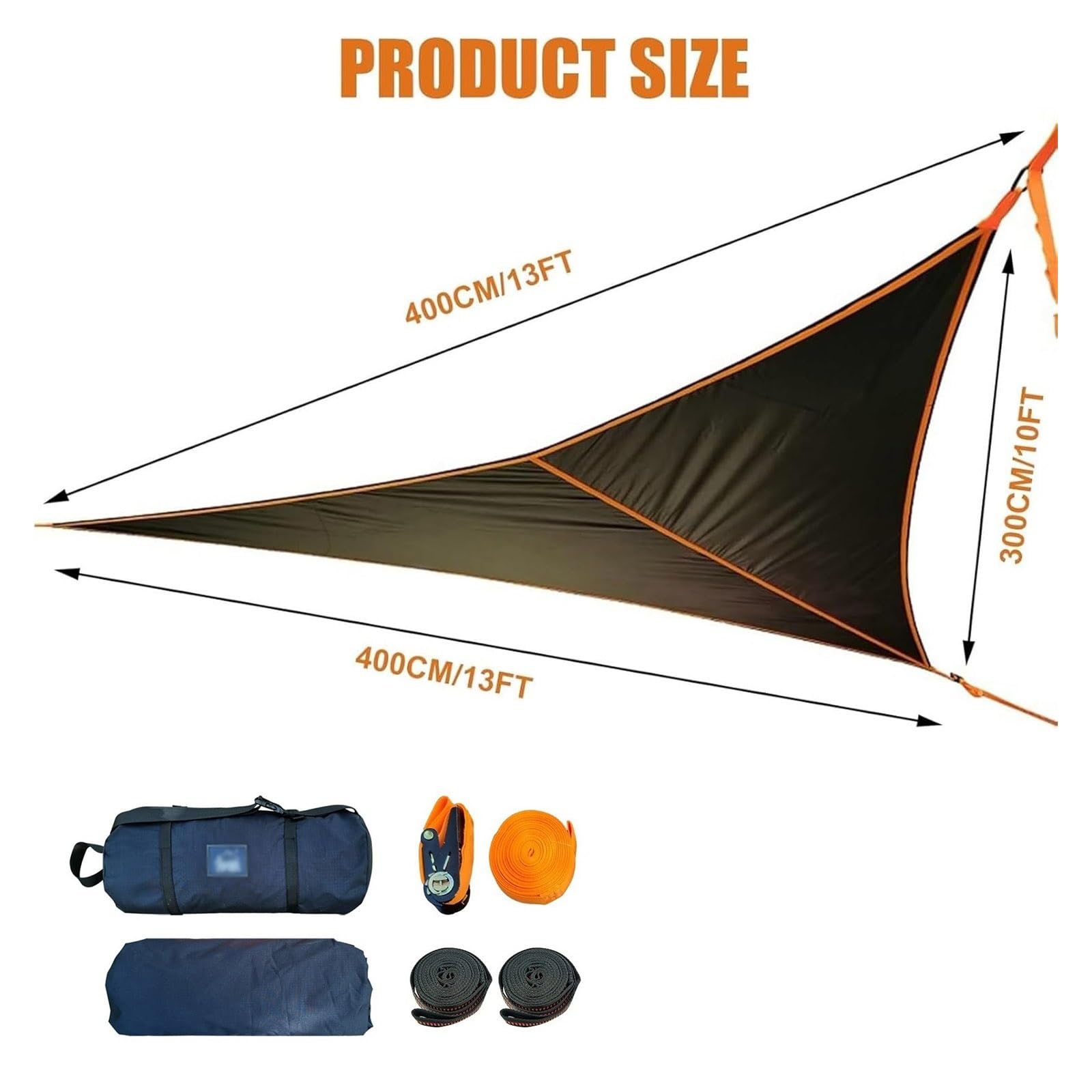 Hamaca Triangular de 13 pies, Tienda de árbol suspendida for Varias Personas de 500 Libras | Hamaca triangular grande de 13 pies, hamaca portátil for acampar al aire libre con correas colgantes y bolsa