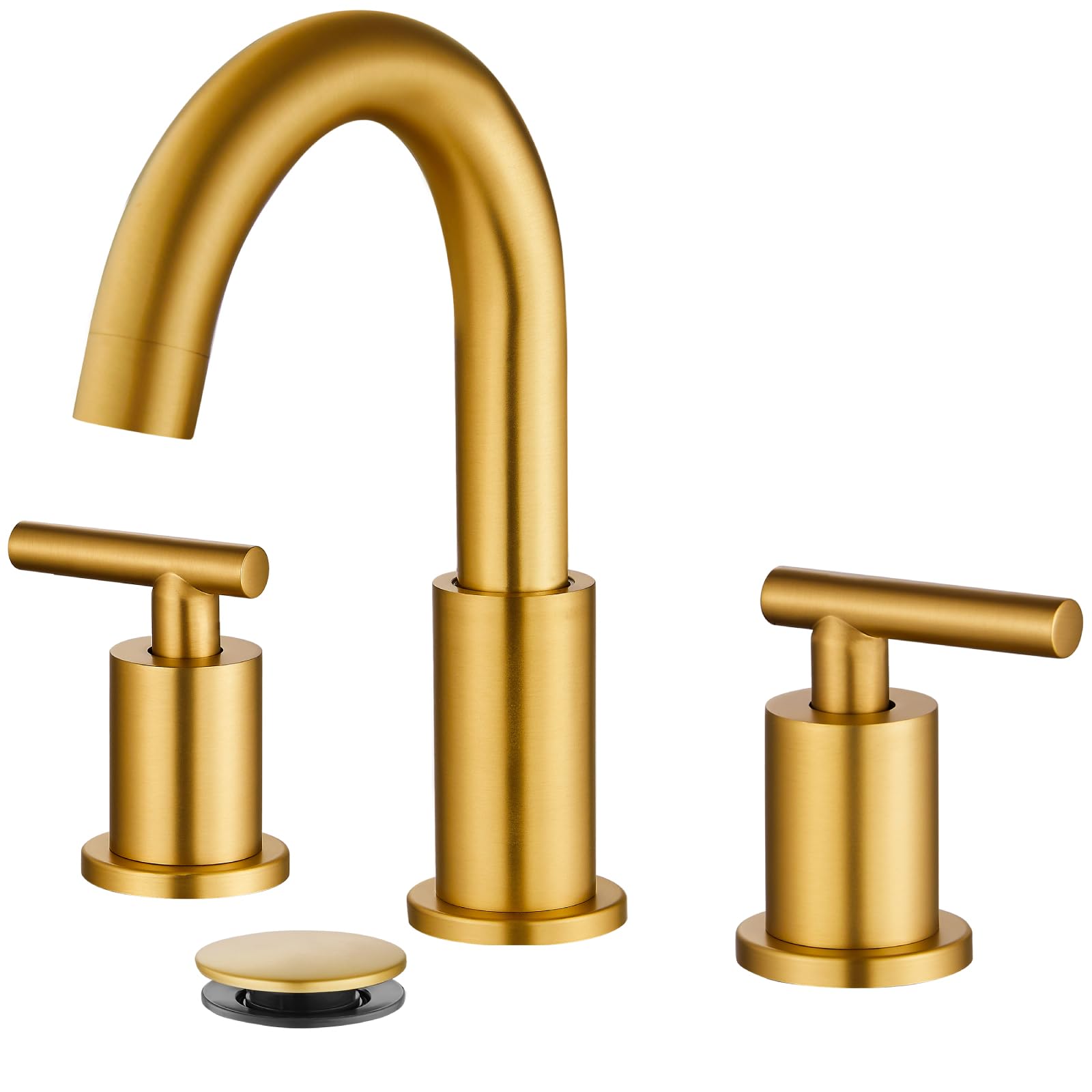 Robinet de salle de bain large mélangeur 3 trous avec bonde pop-up