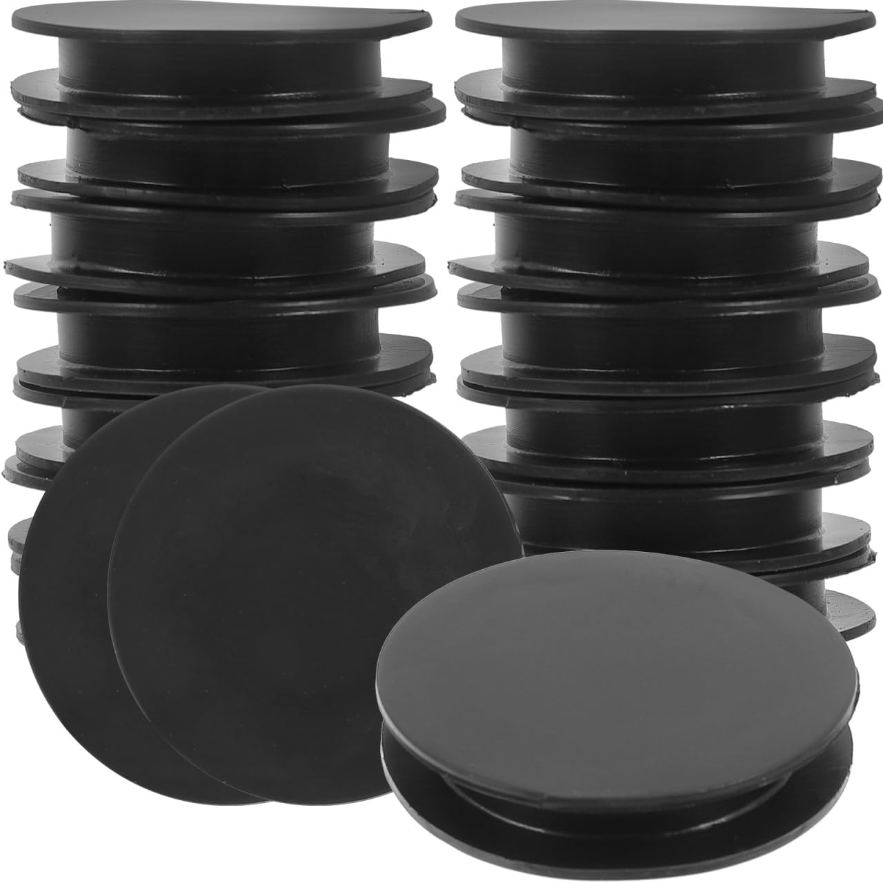 KOMBIUDA 40Pcs Piggy Bank Bottom Caps Rubber Plugs for Money Boxes Savings Jars Sealed Stopper Covers Easy Push Install 1.65X1.65X0.31In