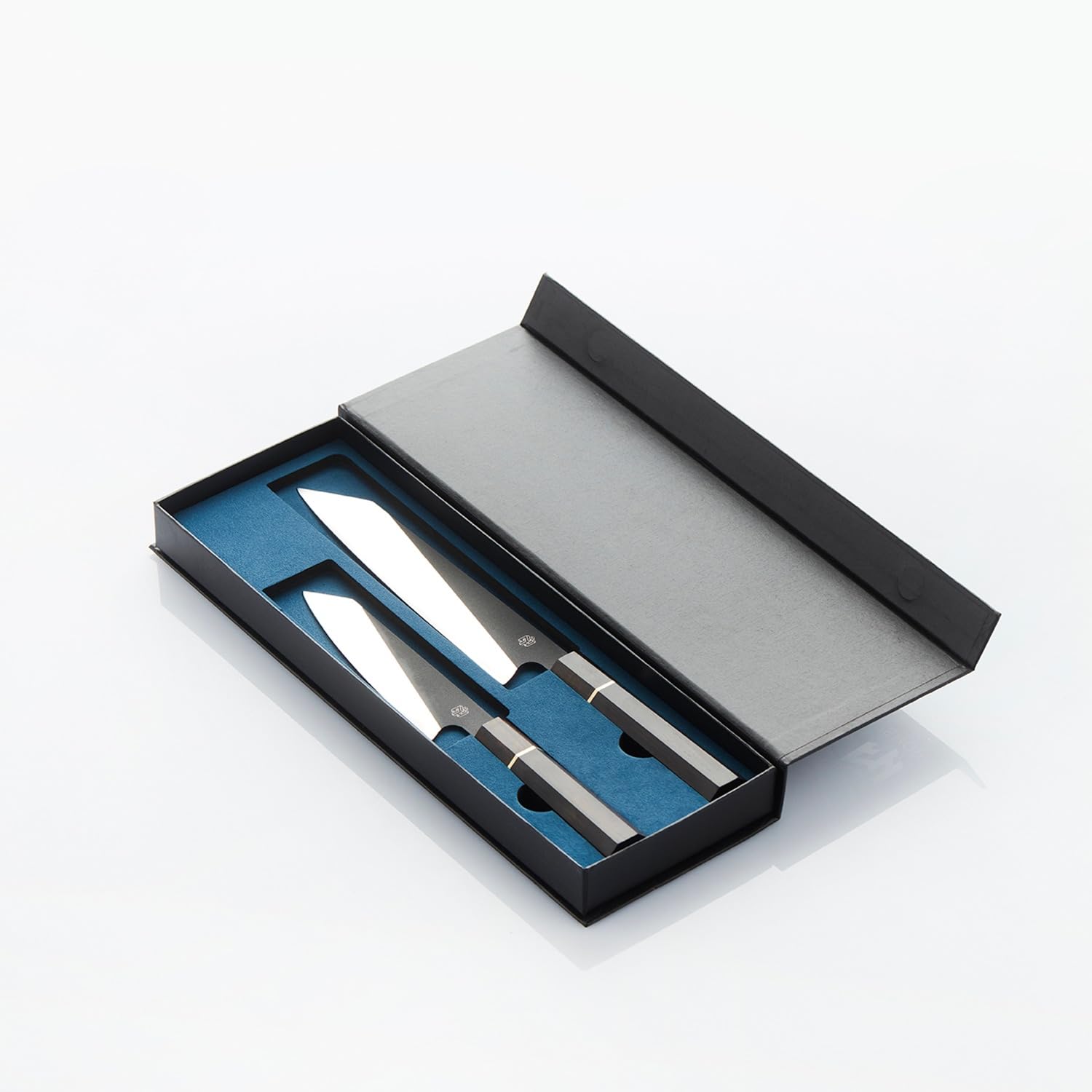 Frank Haasnoot Cuchillos de Chef | Juego de Cuchillos Japoneses | 22 y 16 cm | Mejor Cuchillo Santoku | Cuchillo de Cocina Profesional & Cuchillo para Pelar | Estuche de Cuchillos| Acero Inoxidable