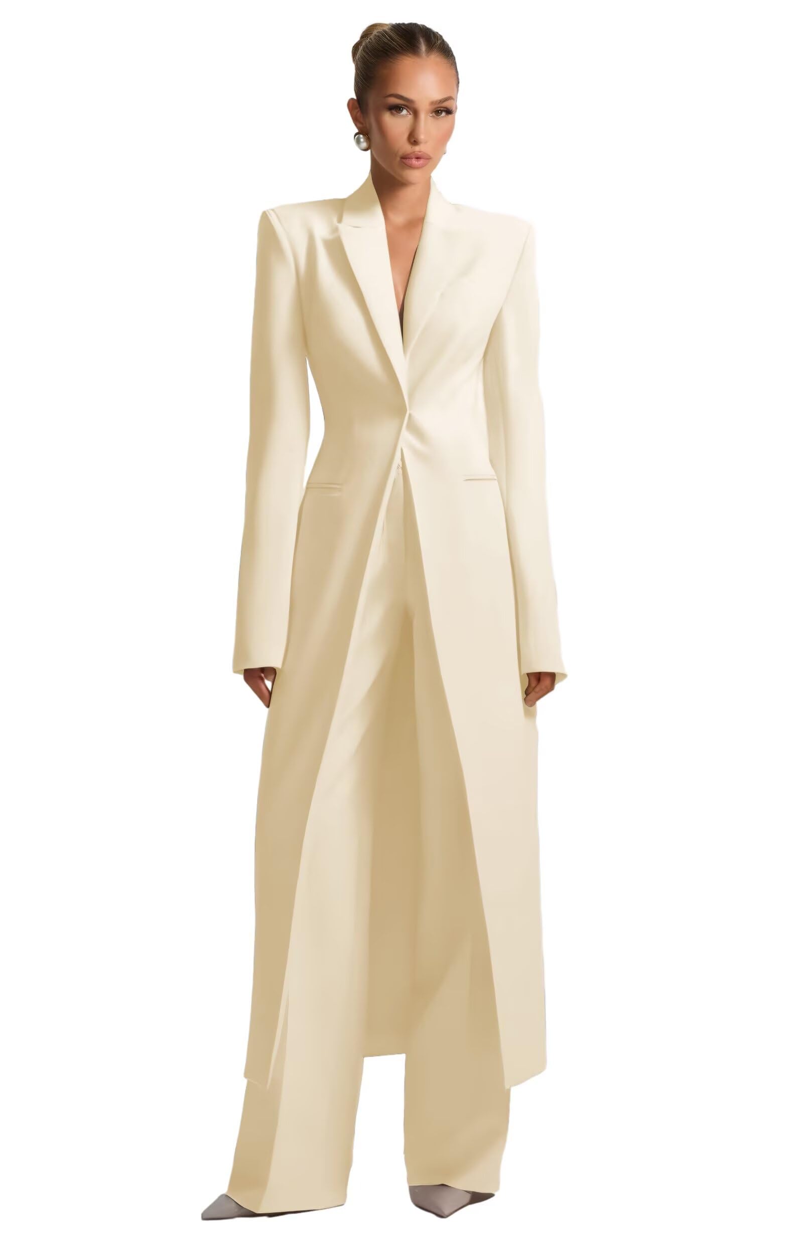 Business Womens Suit 2 Piece Business Casual Suits for Women Formal Long Blazer Pants Business Womens Suits