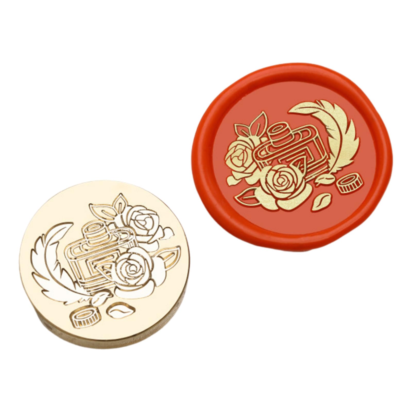 NEWFT Sealing Stamp Head Waxes Stamp Head Brass Scrapbooking Embossed Sealings Waxes Seal Replacements Embossed Seal