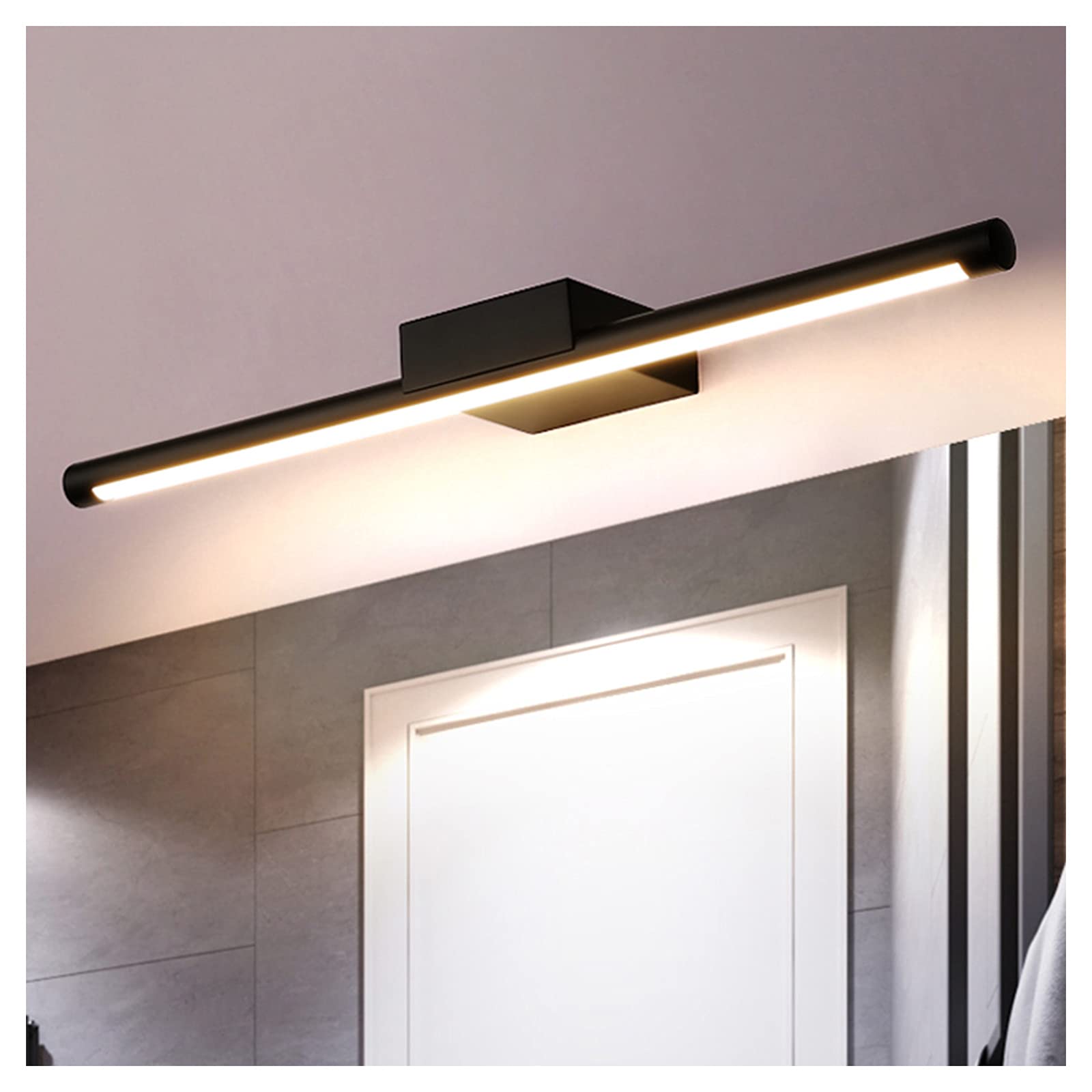 Applique murale LED design post-moderne noire et étanche pour miroir d'hôtel