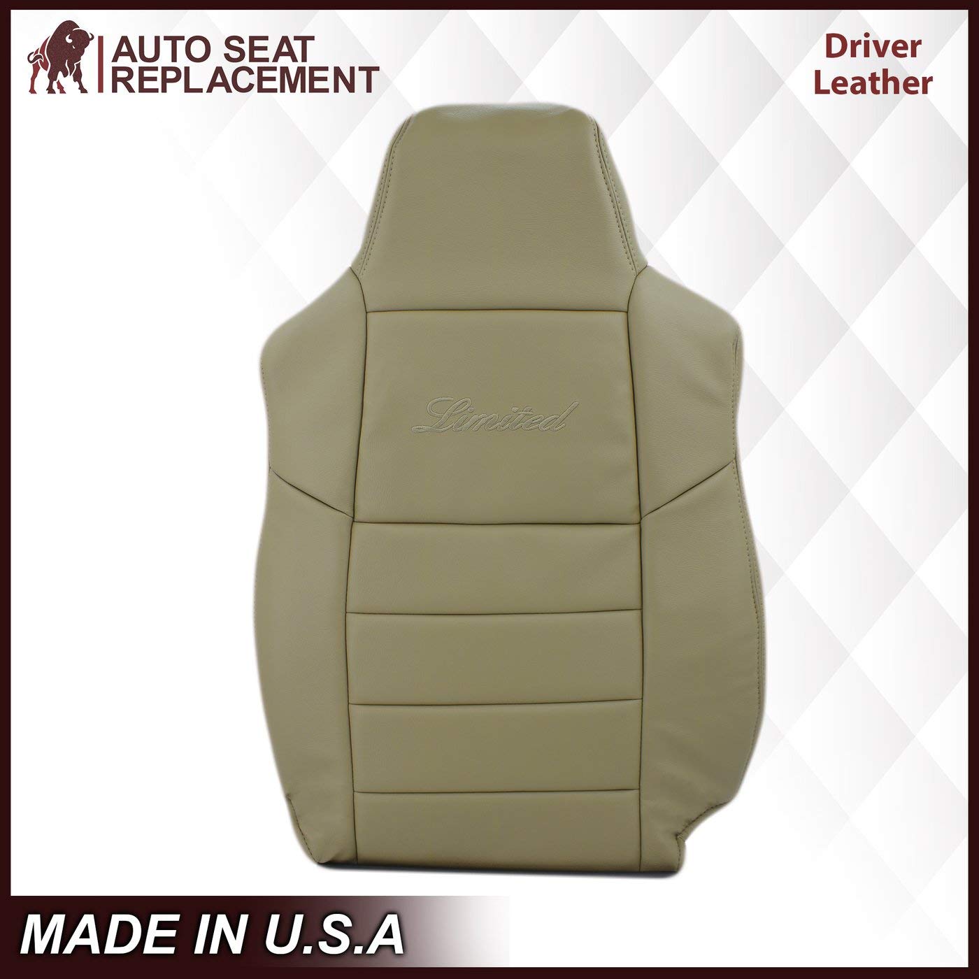 Tan Leather Seat Covers For 2002-2005 Ford Excursion Limited - Direct Replacement, Airbag Compatible