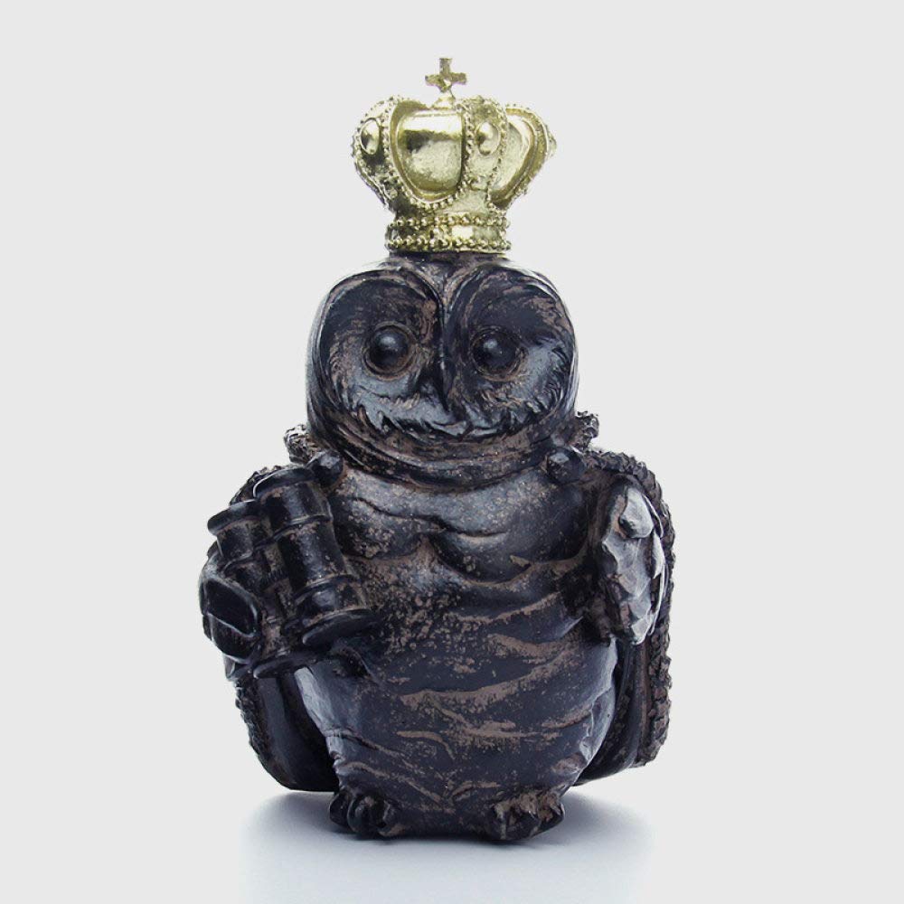 Statue hibou couronne en résine idée cadeau art pour couple