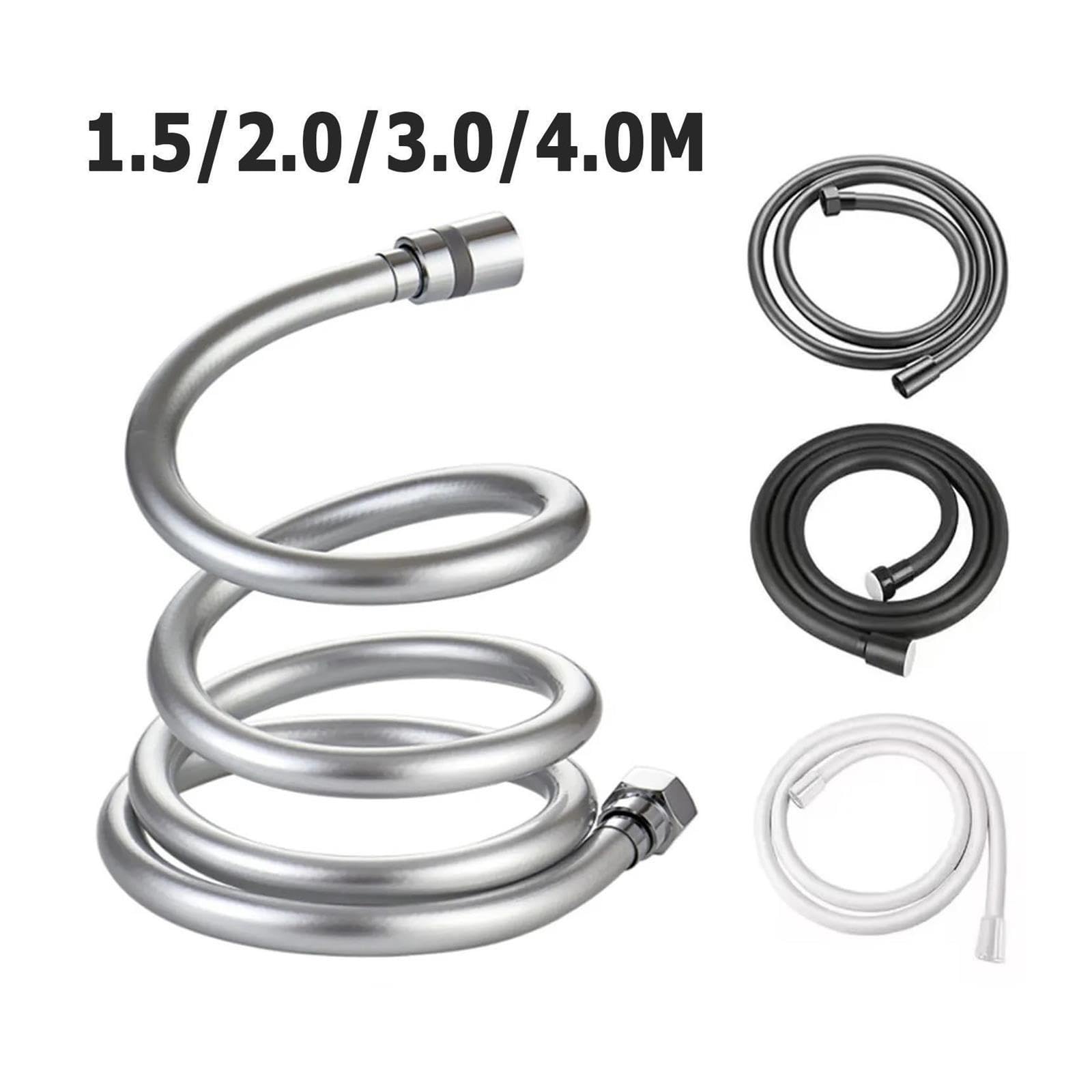 1.5/2/3/4M Silver Black Grey PVC Shower Hose