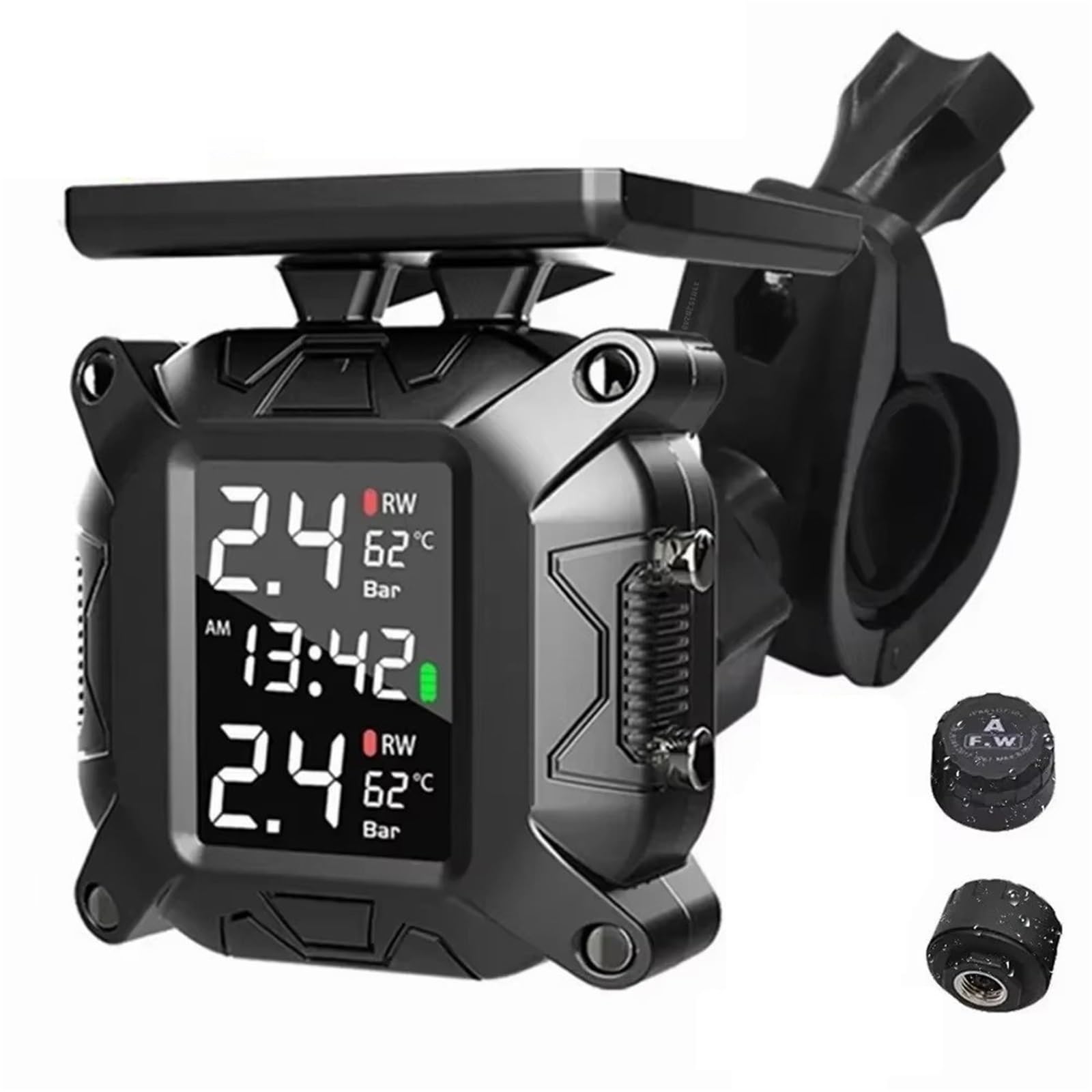 Monitor ciśnienia w oponach TPMS motocykla Bezprzewodowy system monitorowania ciśnienia w oponach Czujnik temperatury opon System alarmowy(M5 Charge)